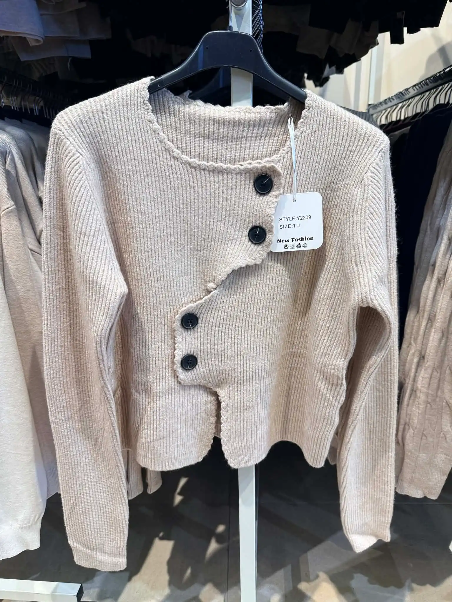 Gerippte Alpaka-Strickjacke