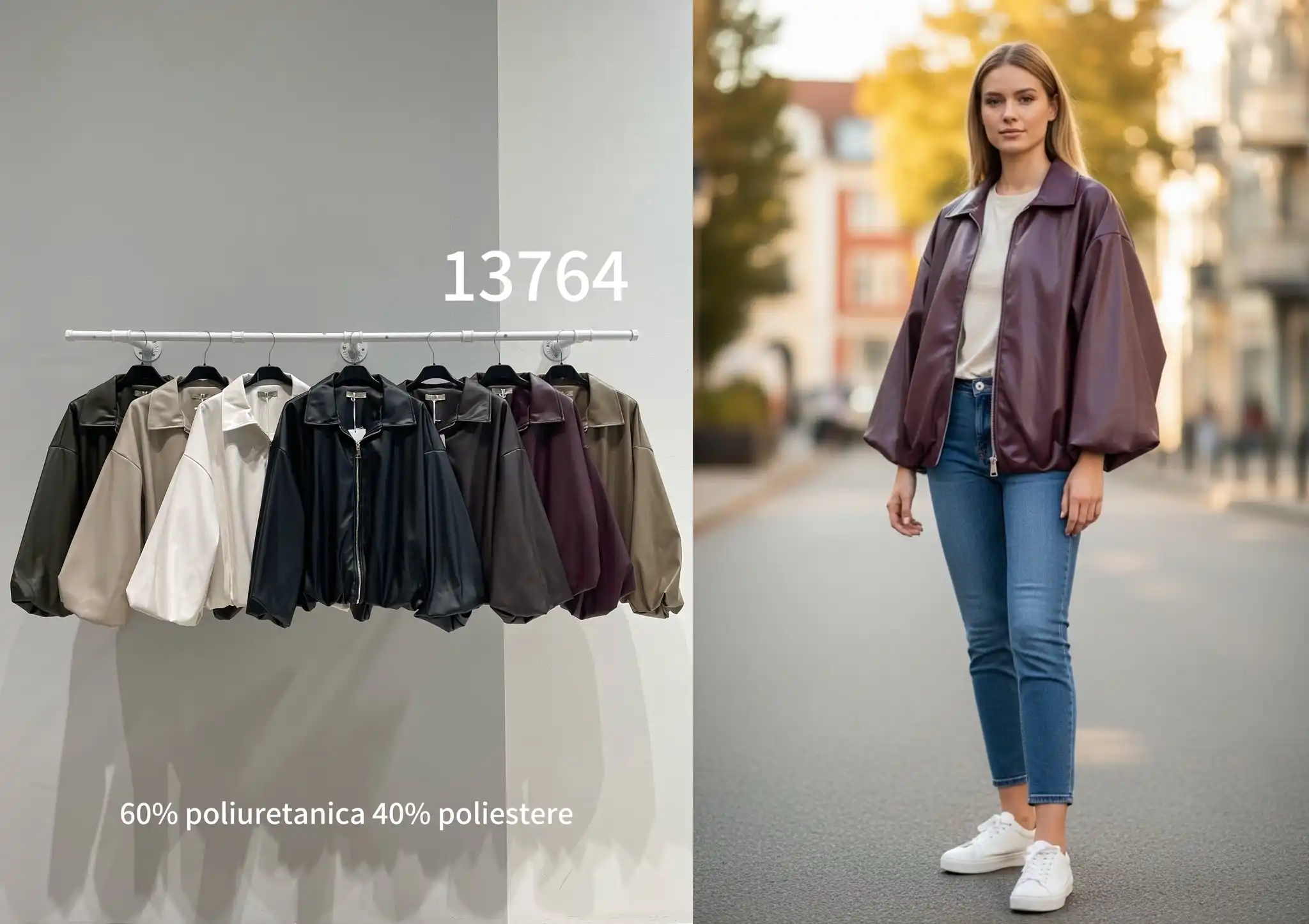 Bomberjacke aus Kunstleder