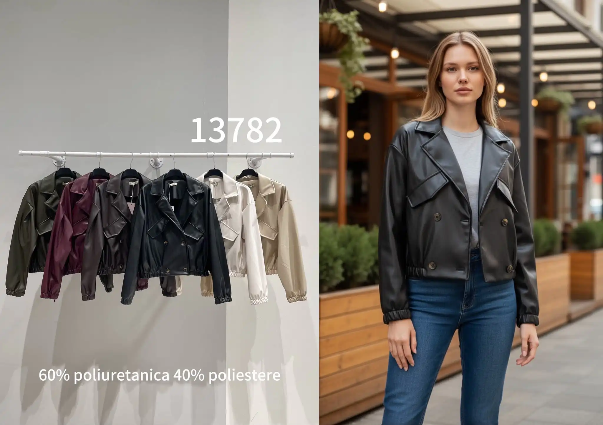 Kurzjacke aus Kunstleder