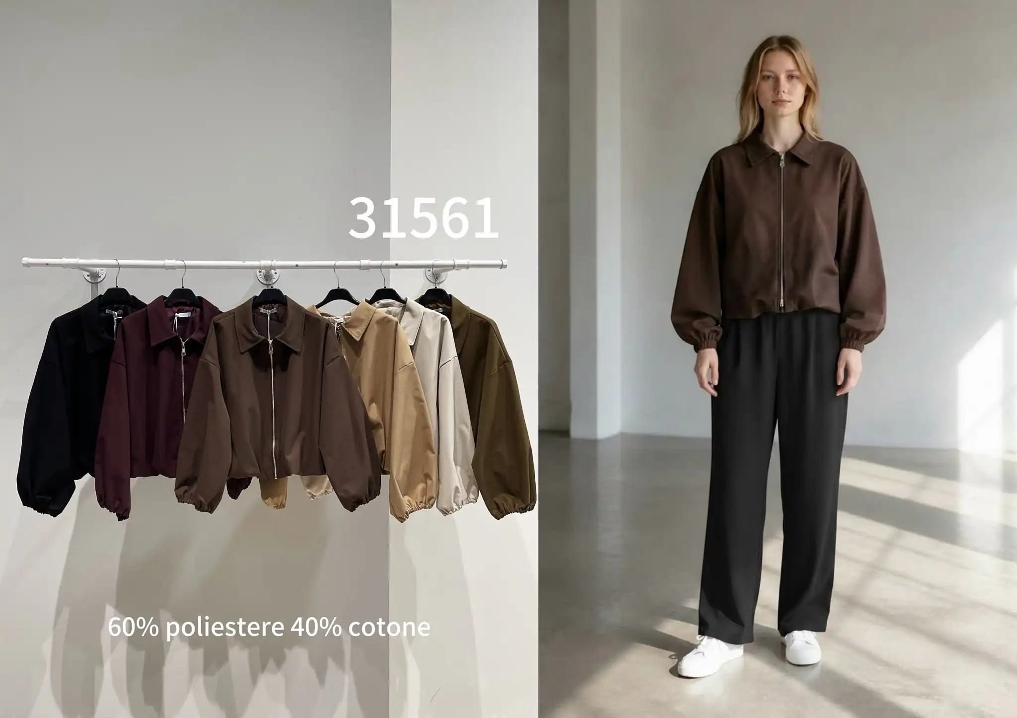 Kurze Jacke mit Reißverschluss