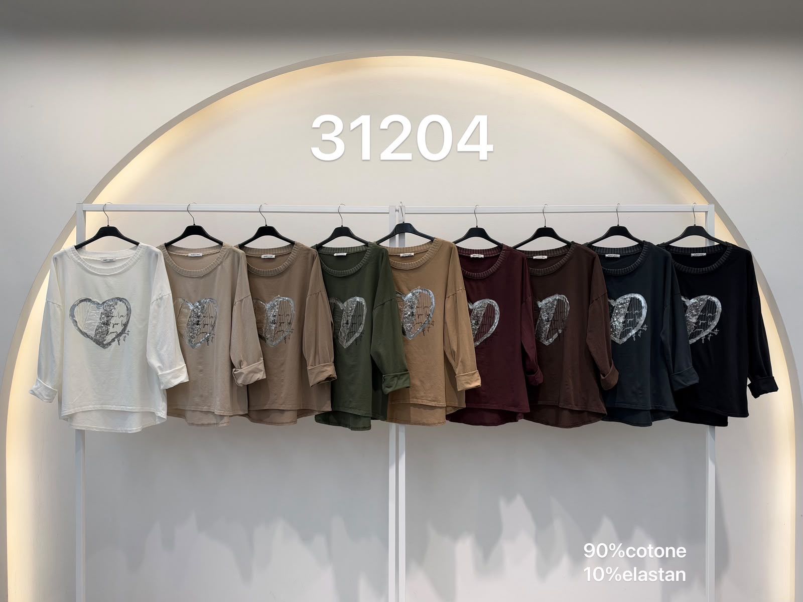 Lockere Bluse mit 3/4-Ärmeln