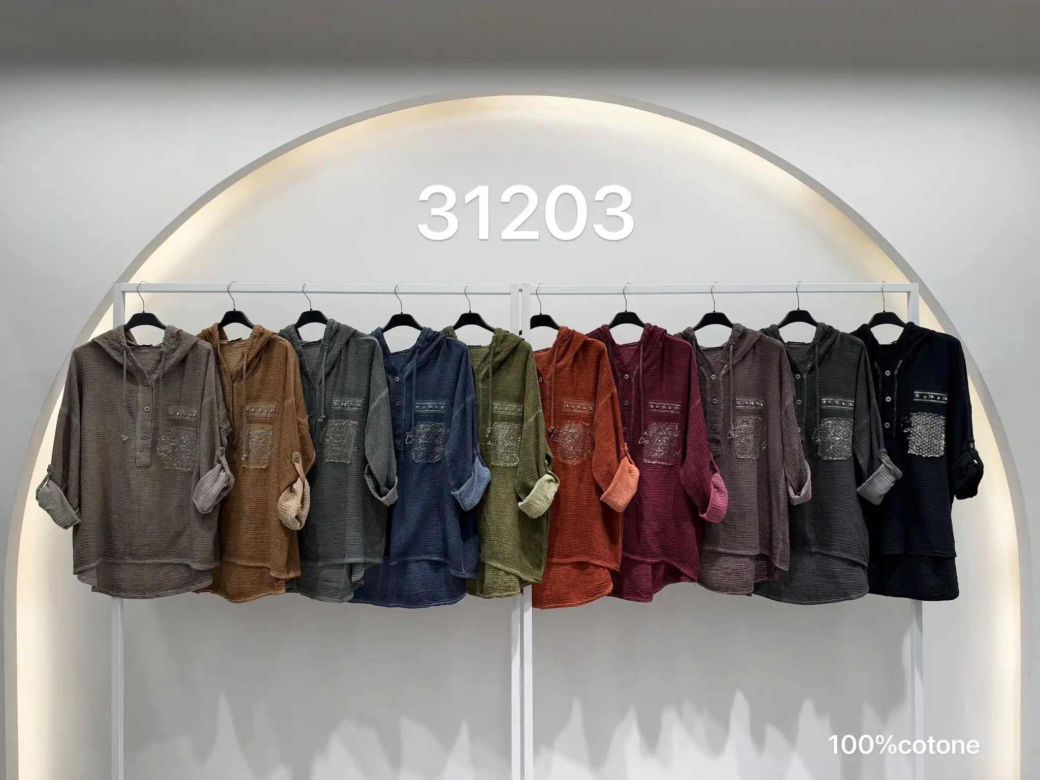 Oversize-Top mit Kapuze