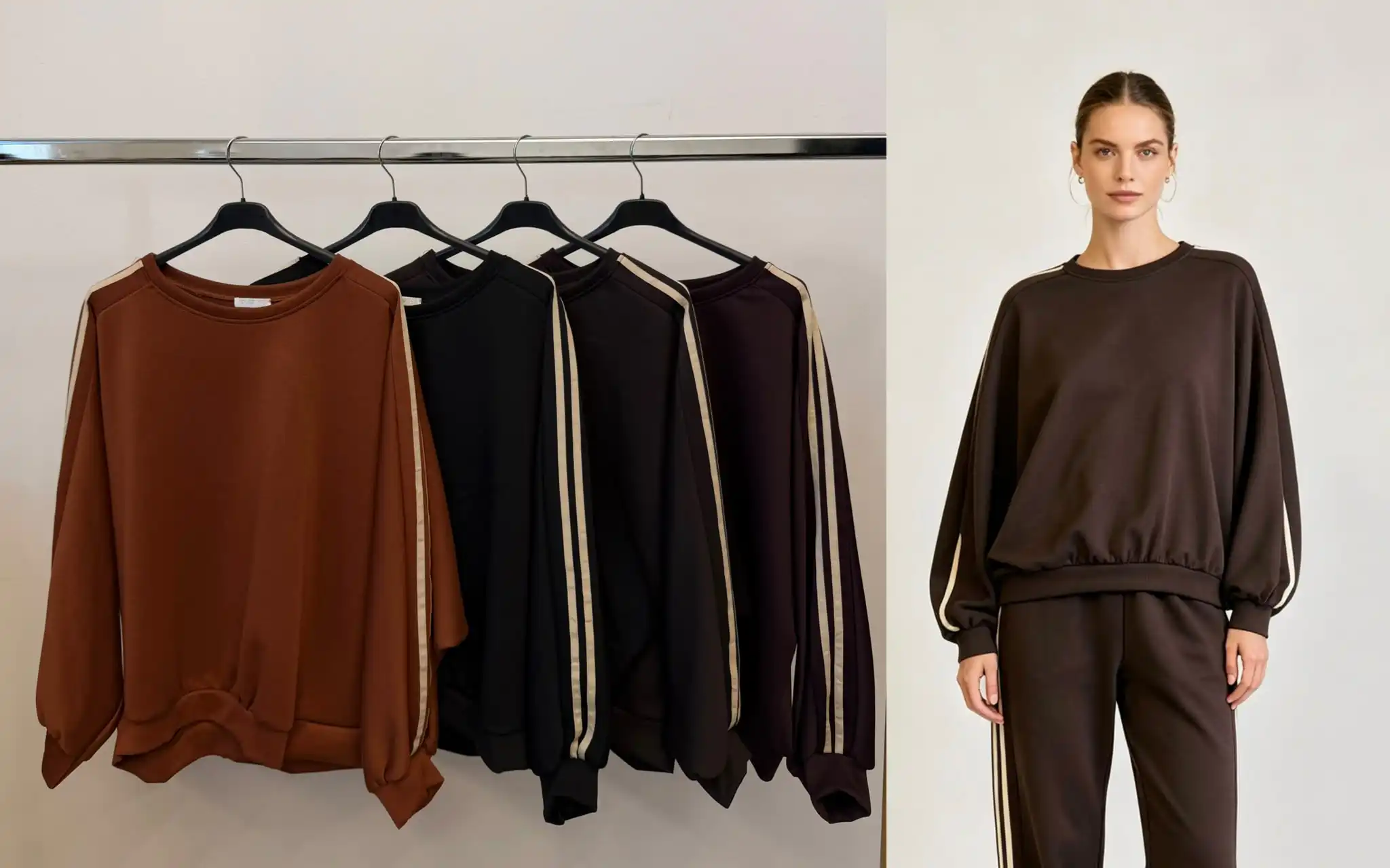 Oversize-Sweatshirt mit Streifen