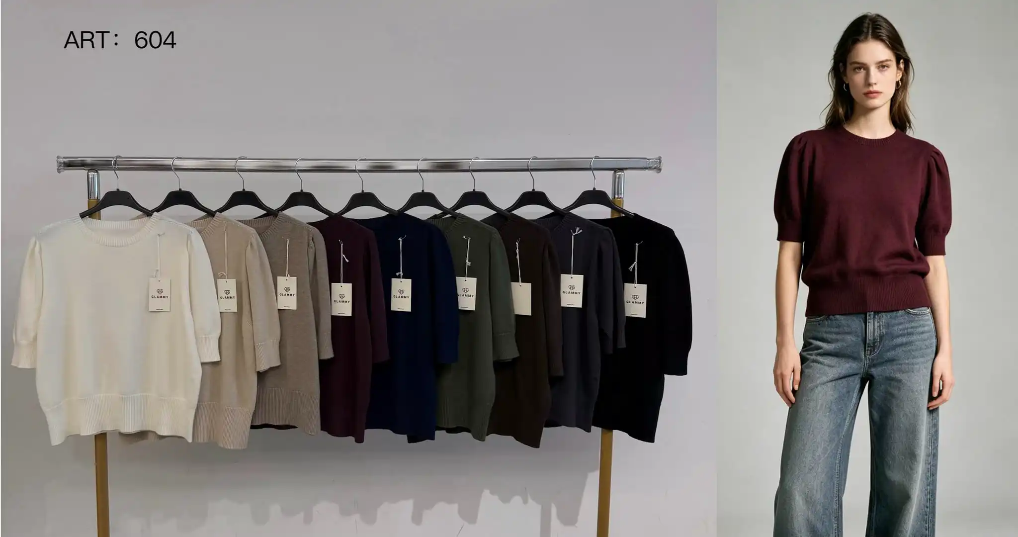 Regular-Pullover mit Puffärmeln