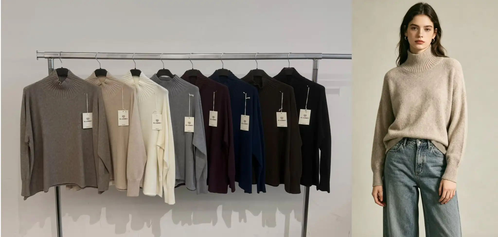 Lockerer Pullover mit Rollkragen