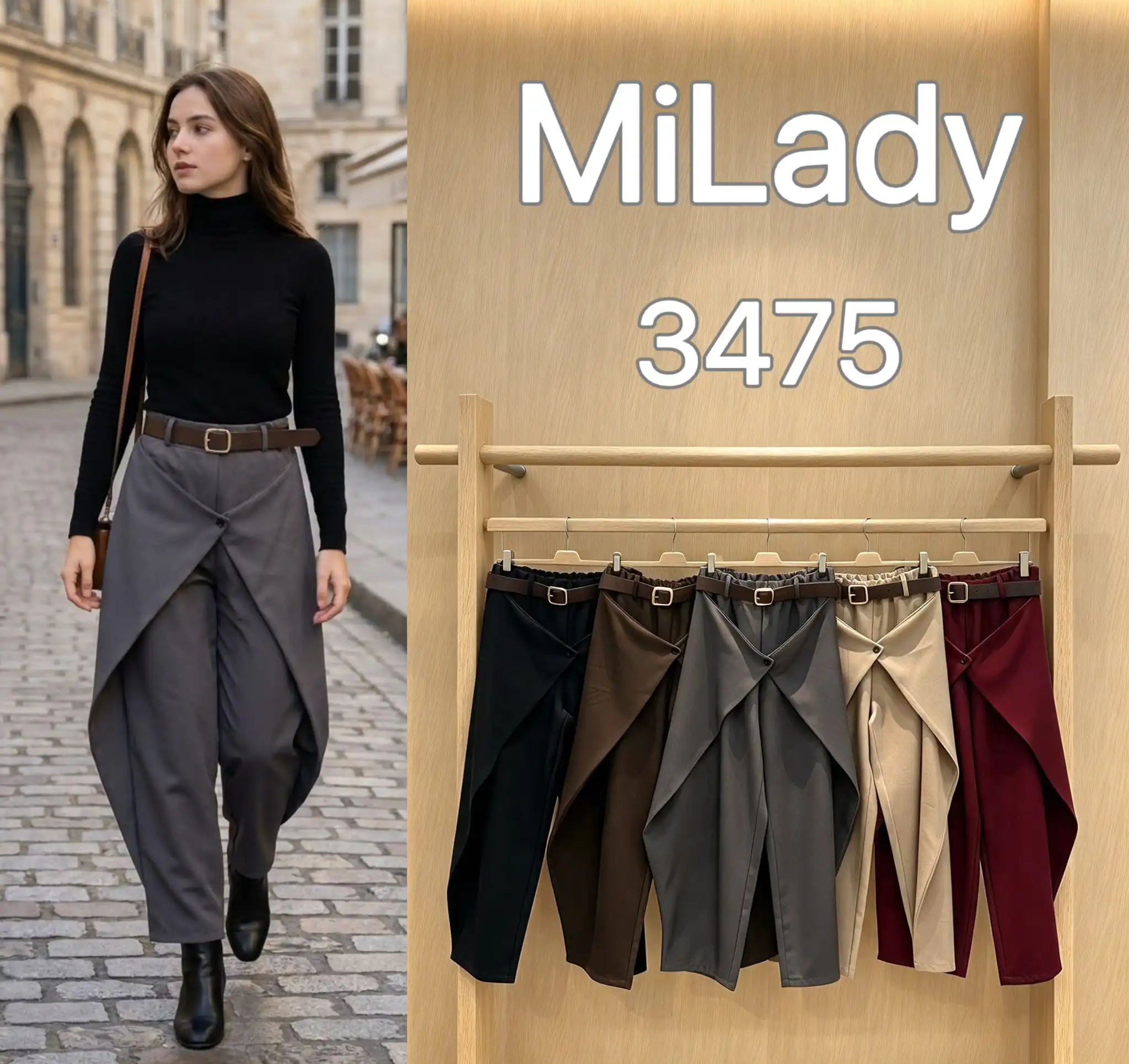 Wide-Leg-Hose mit Gürtel