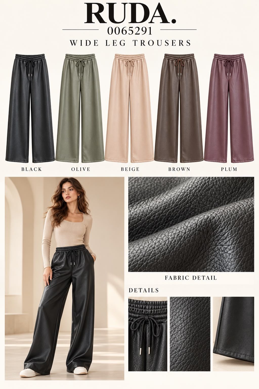Wide-Leg-Hose mit Elastischem Bund