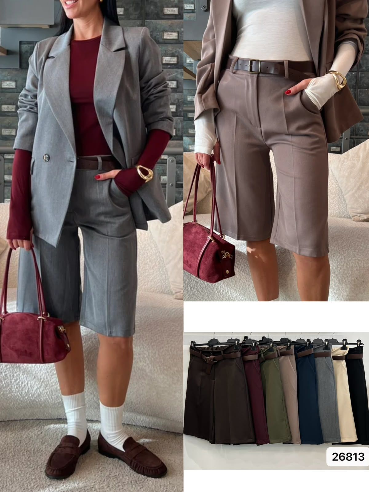 Klassische Shorts mit Bundfalten