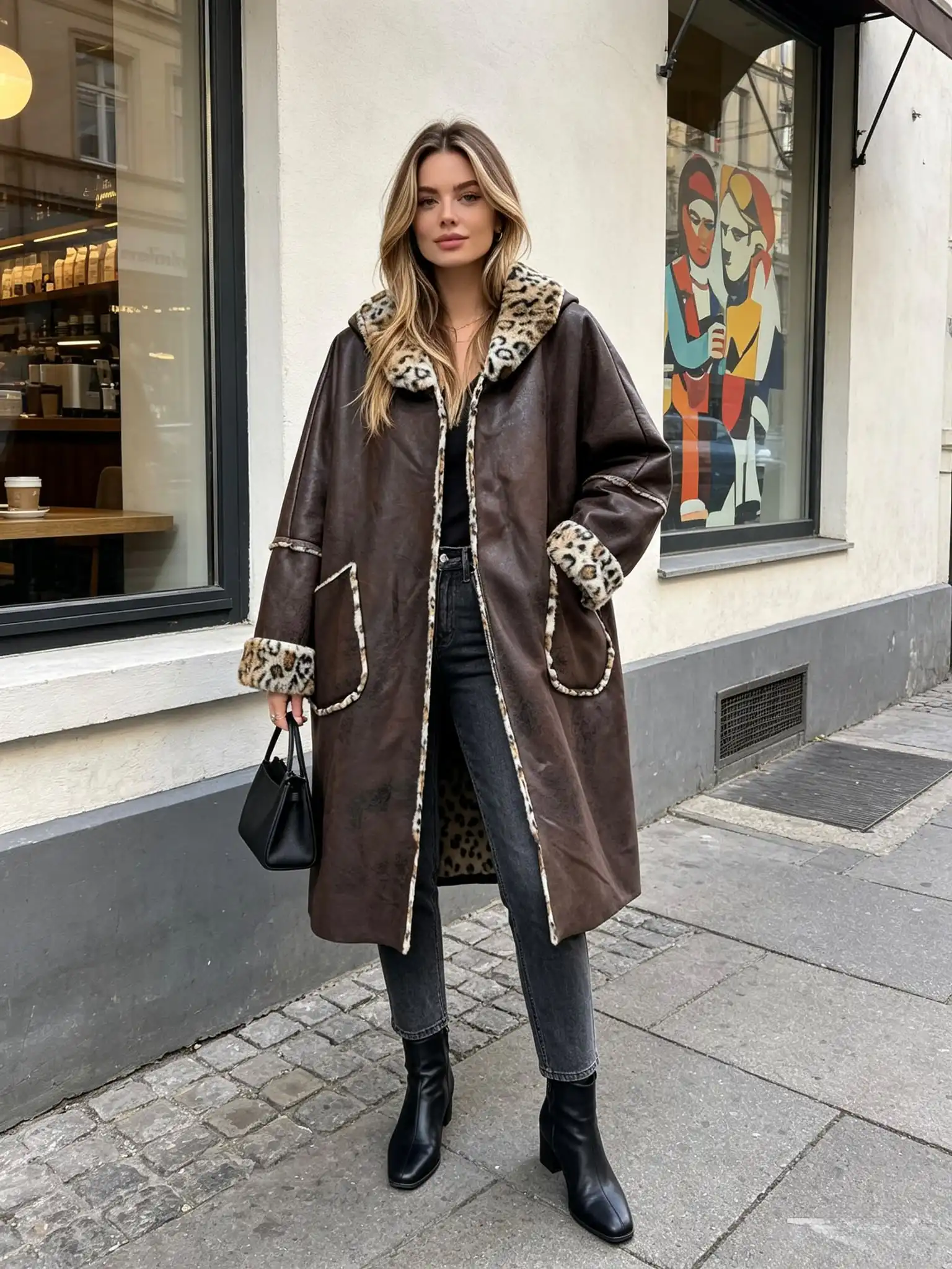 Oversized-Jacke mit Kragen