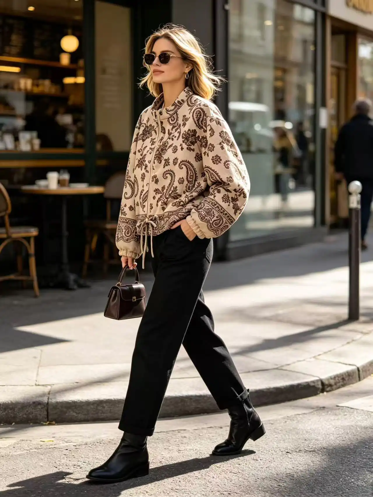 Cropped-Jacke mit Kragen