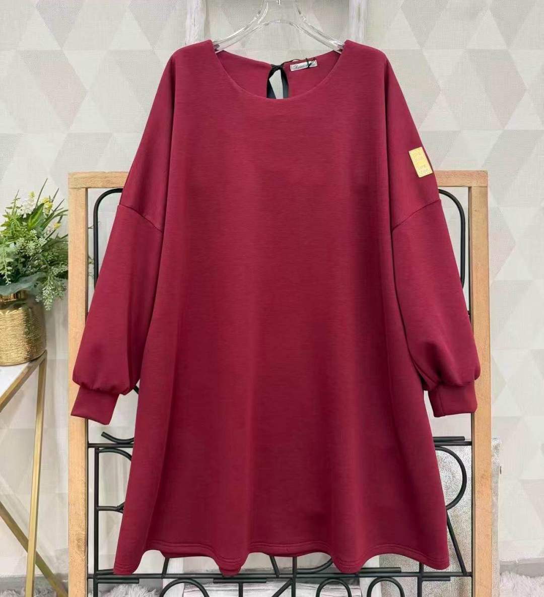 Trapez-Mini-Kleid mit Puffärmeln