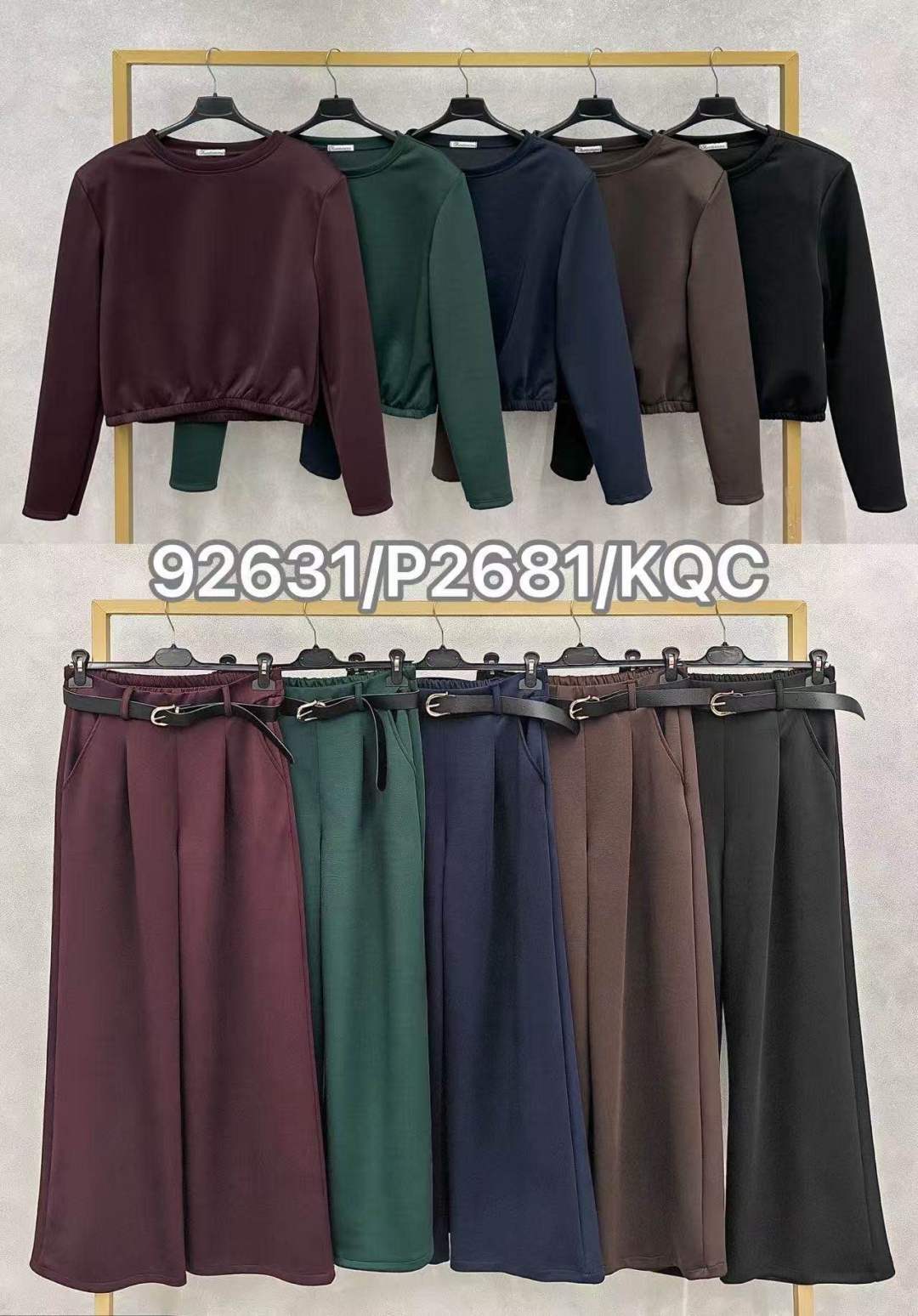 Cropped-Set mit weitem Bein