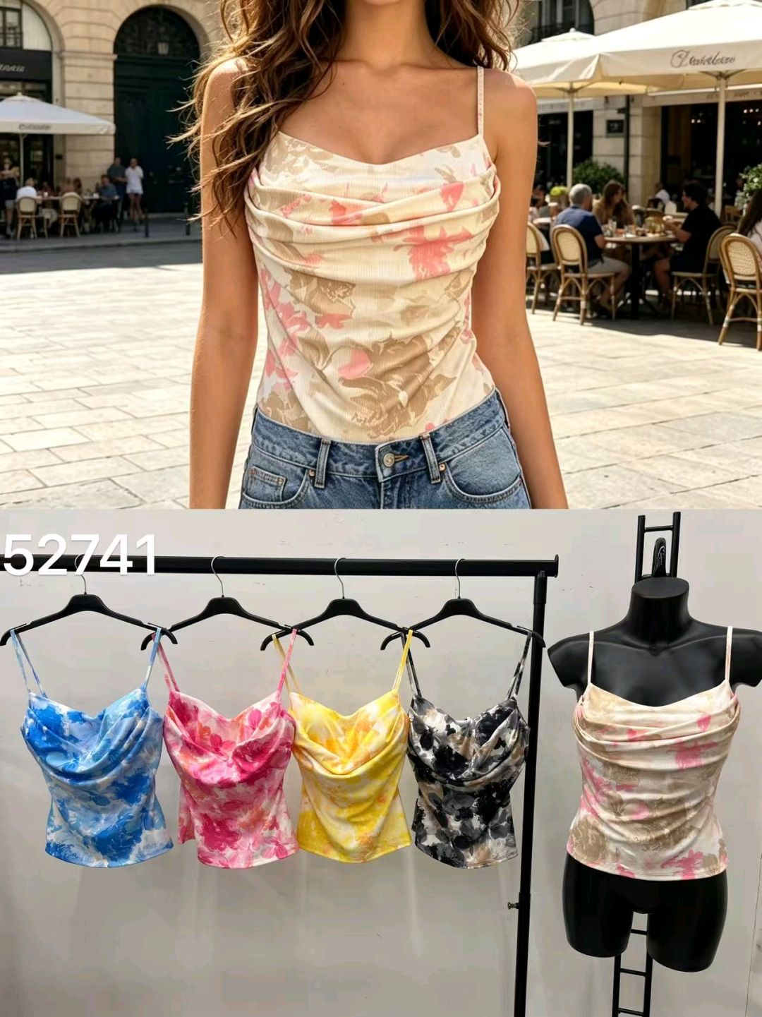 Figurbetontes Top mit Wasserfallausschnitt