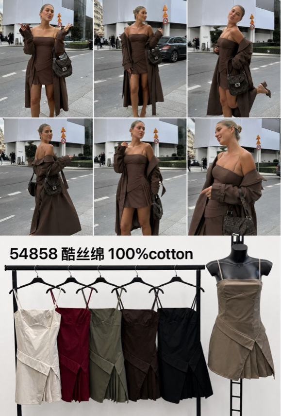 Figurbetontes Midikleid mit asymmetrischem Saum