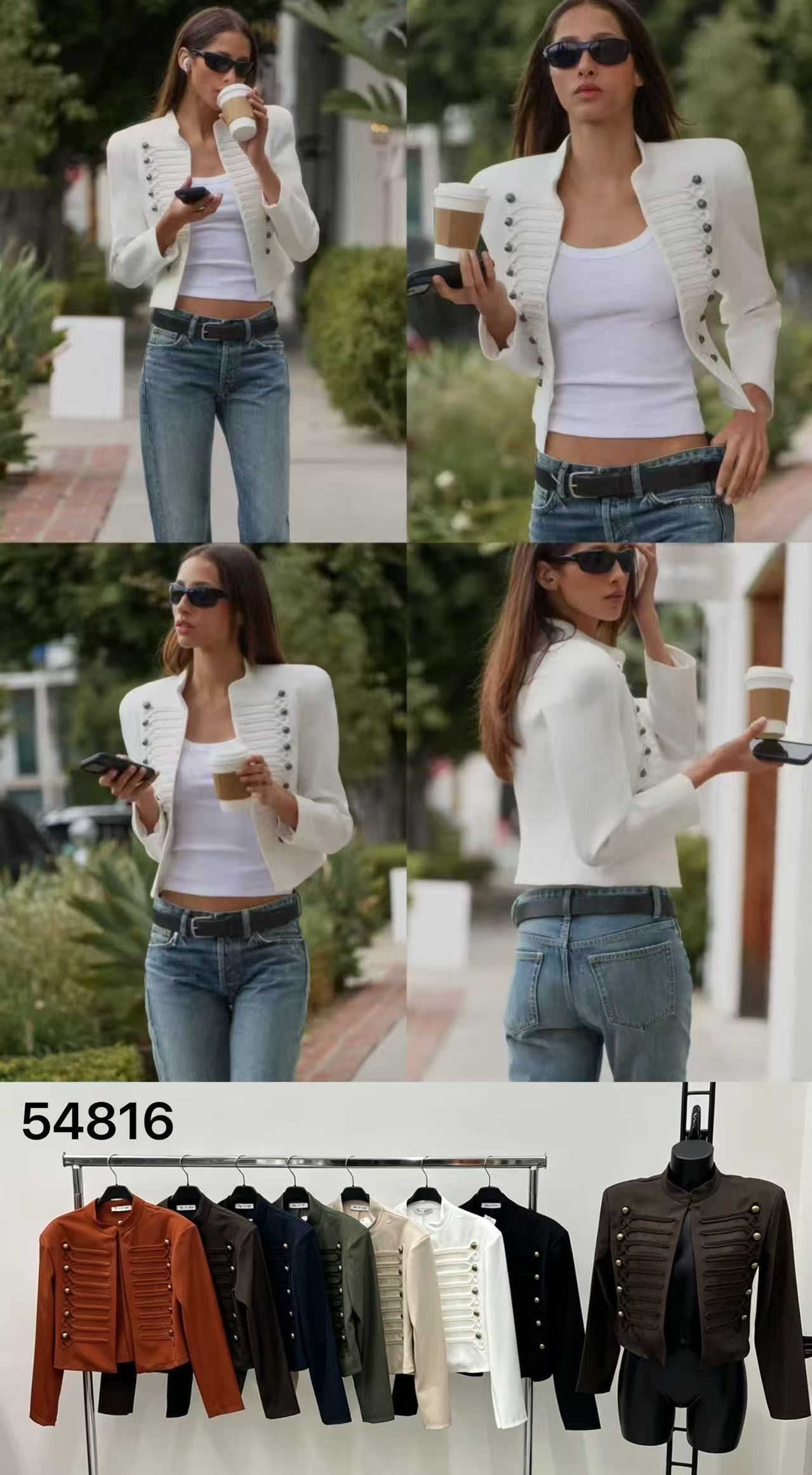 Cropped Jacke mit Stehkragen