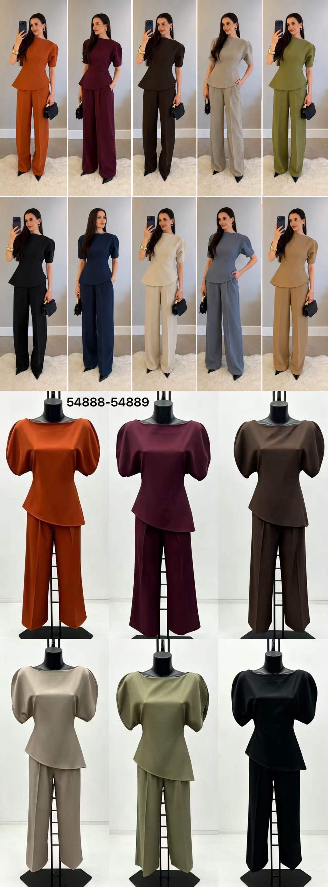 Set: Bluse und Marlene‑Hose