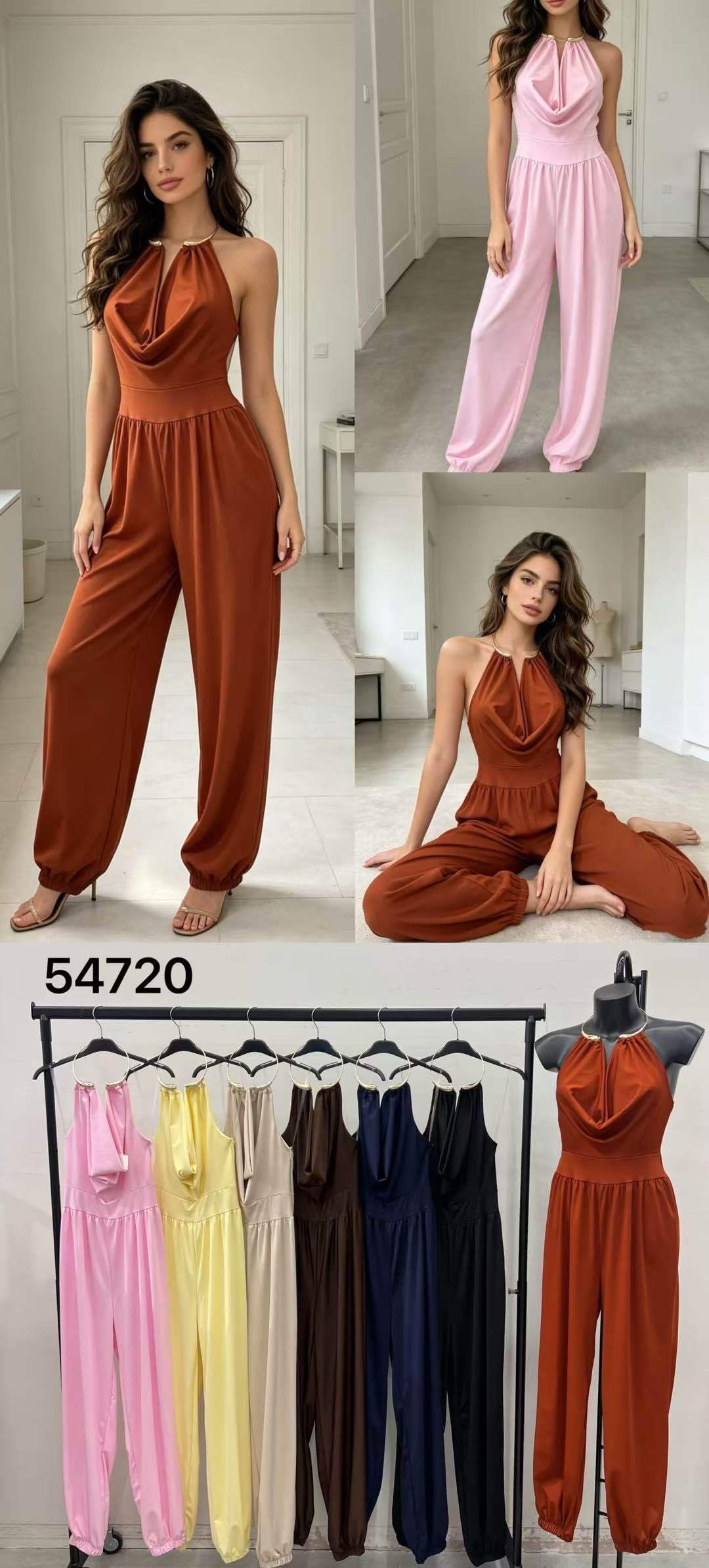 Kombinezon Halter Satynowy
