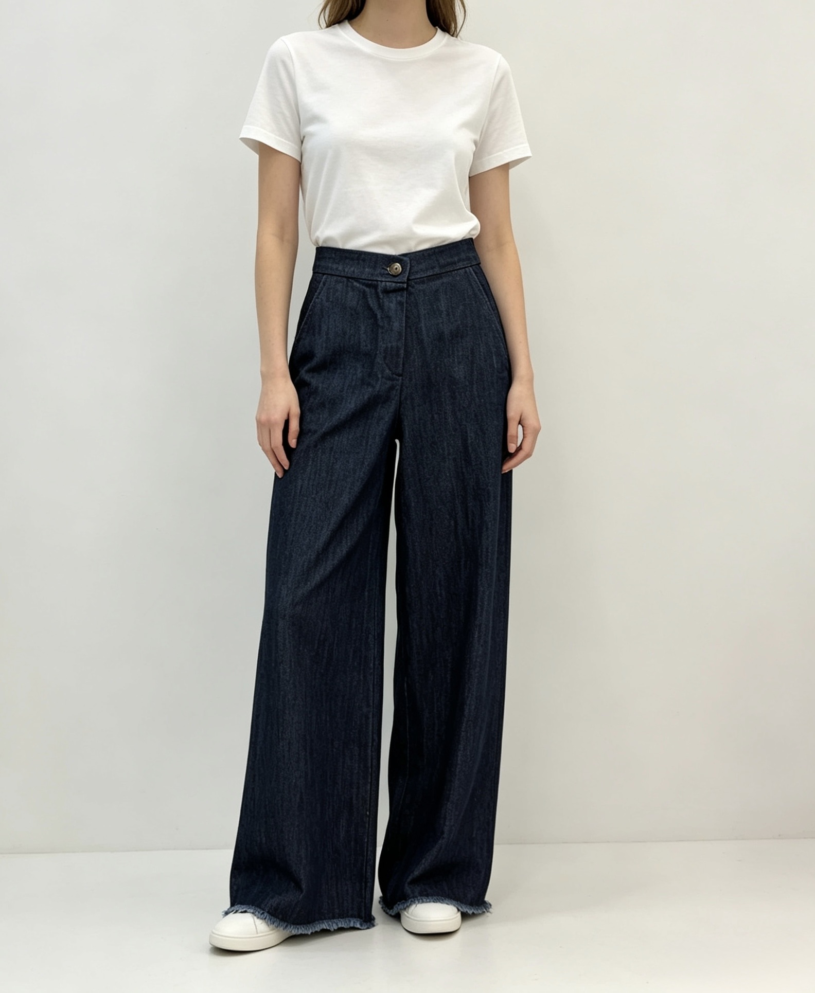 Wide-Leg-Hose mit Falten