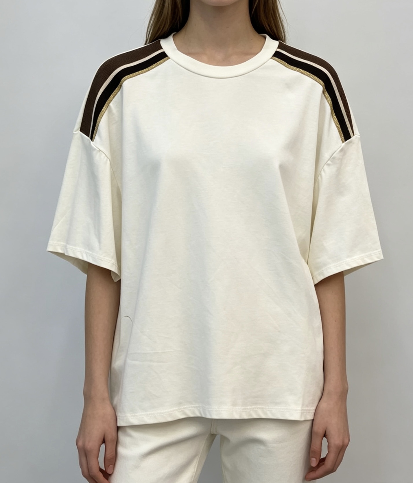 Oversize-T-Shirt mit Seitenstreifen