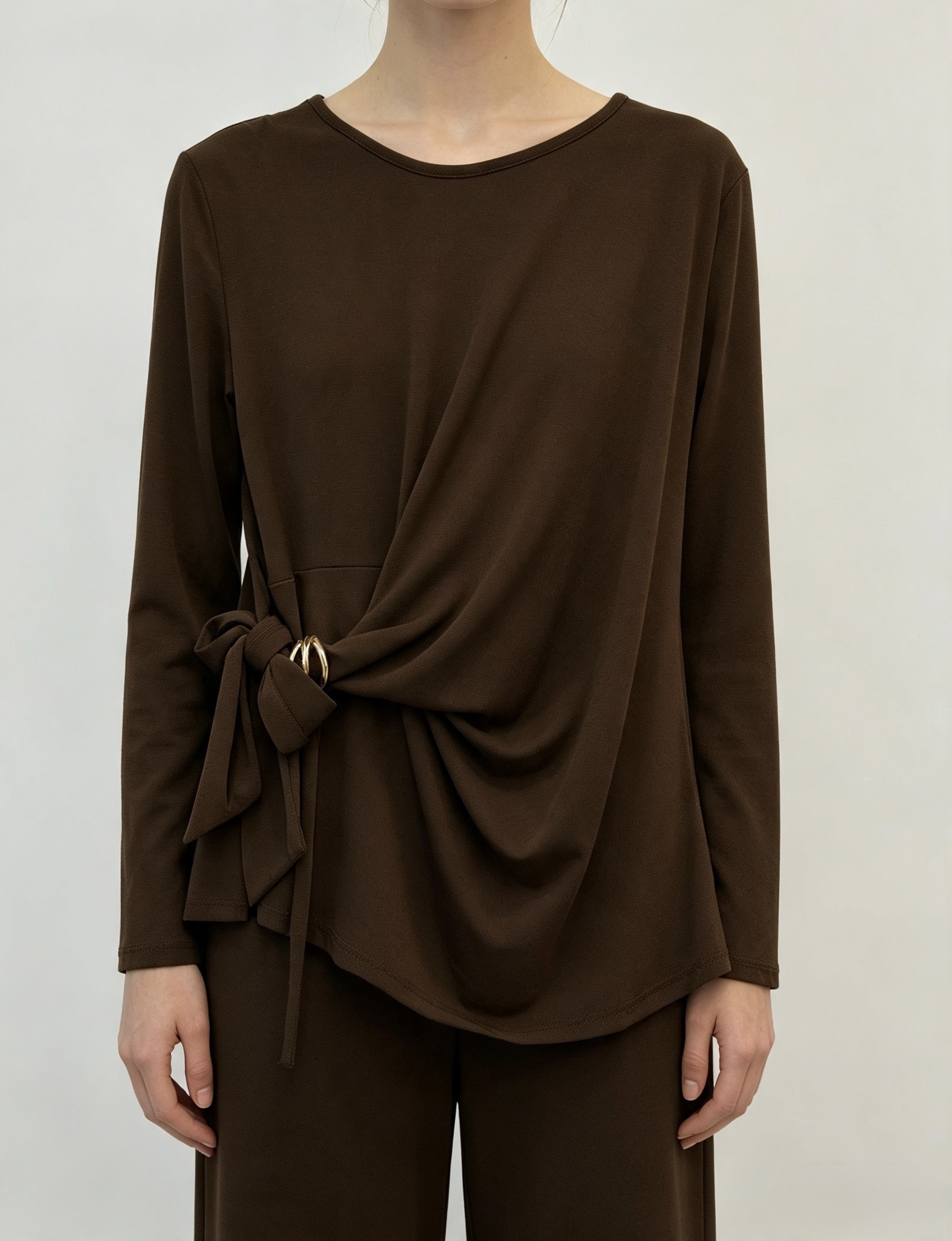 Bluse mit Raffungen und Taillengürtel