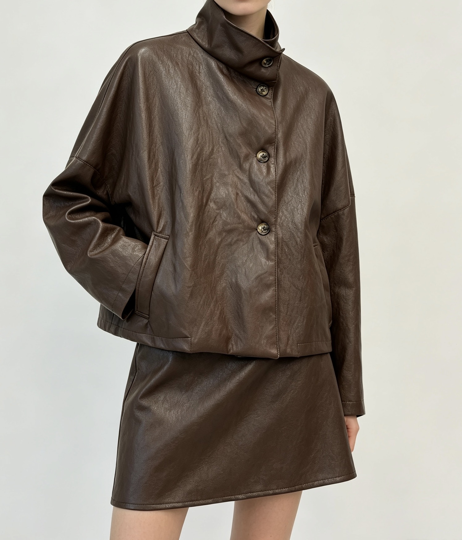 Oversize-Jacke bis zur Hüfte