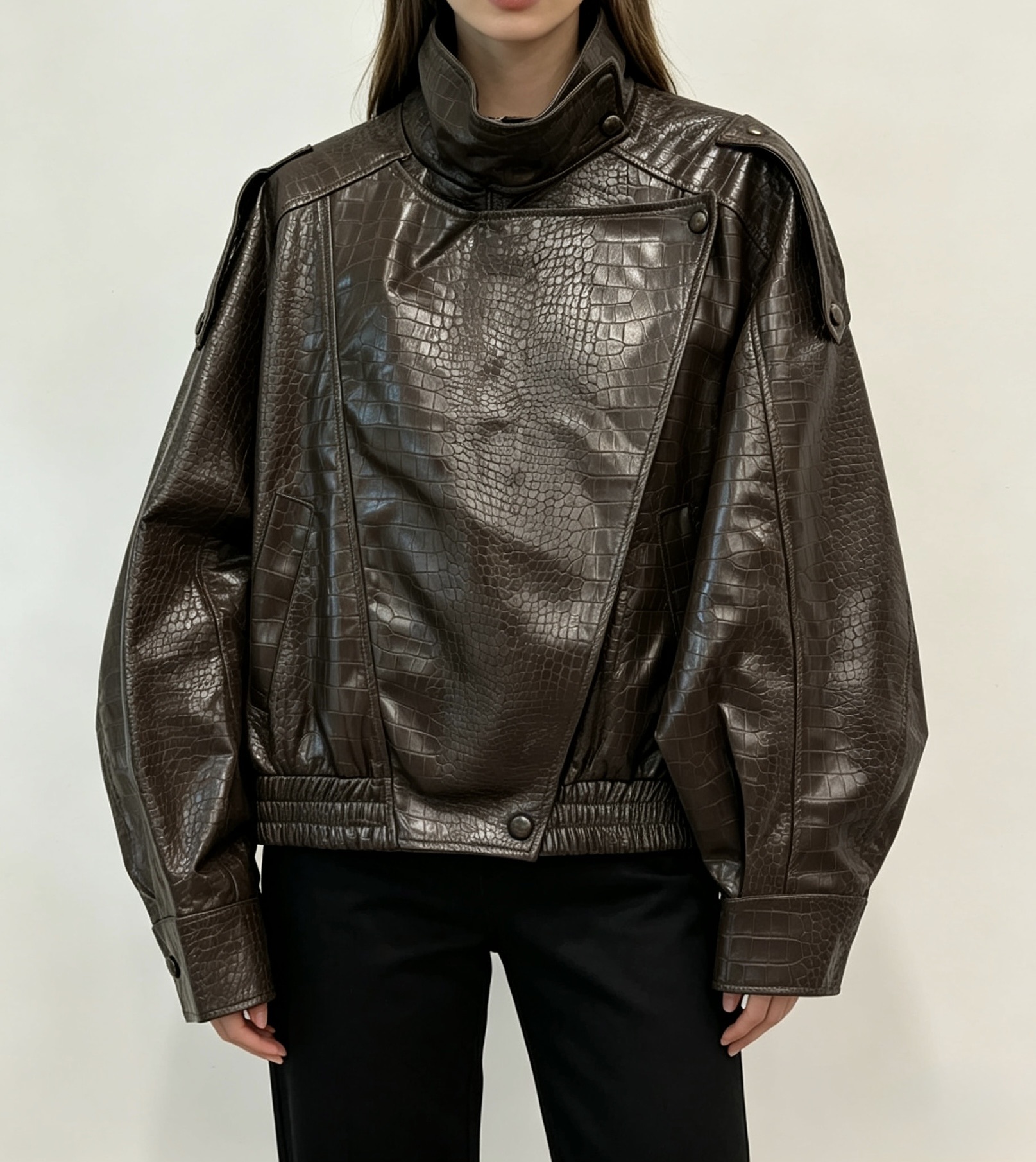 Oversized-Jacke mit Stehkragen