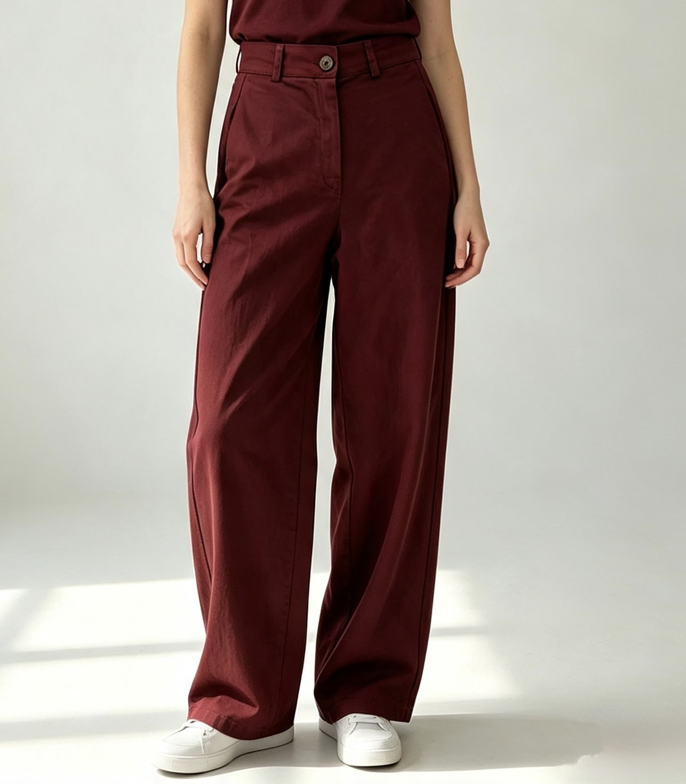 Hoch taillierte Straight-Hose