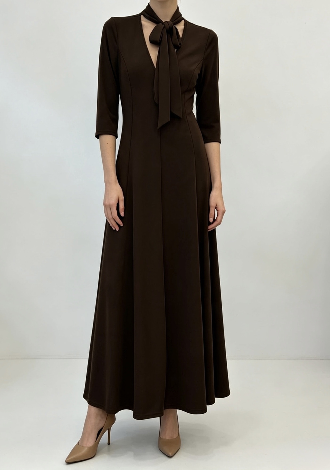 A‑Line Kleid mit V‑Ausschnitt