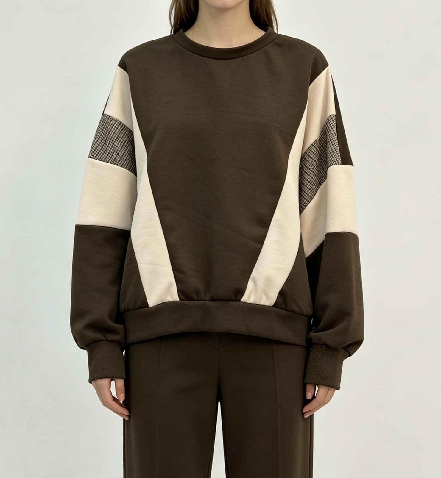 Oversized Sweatshirt mit Karo