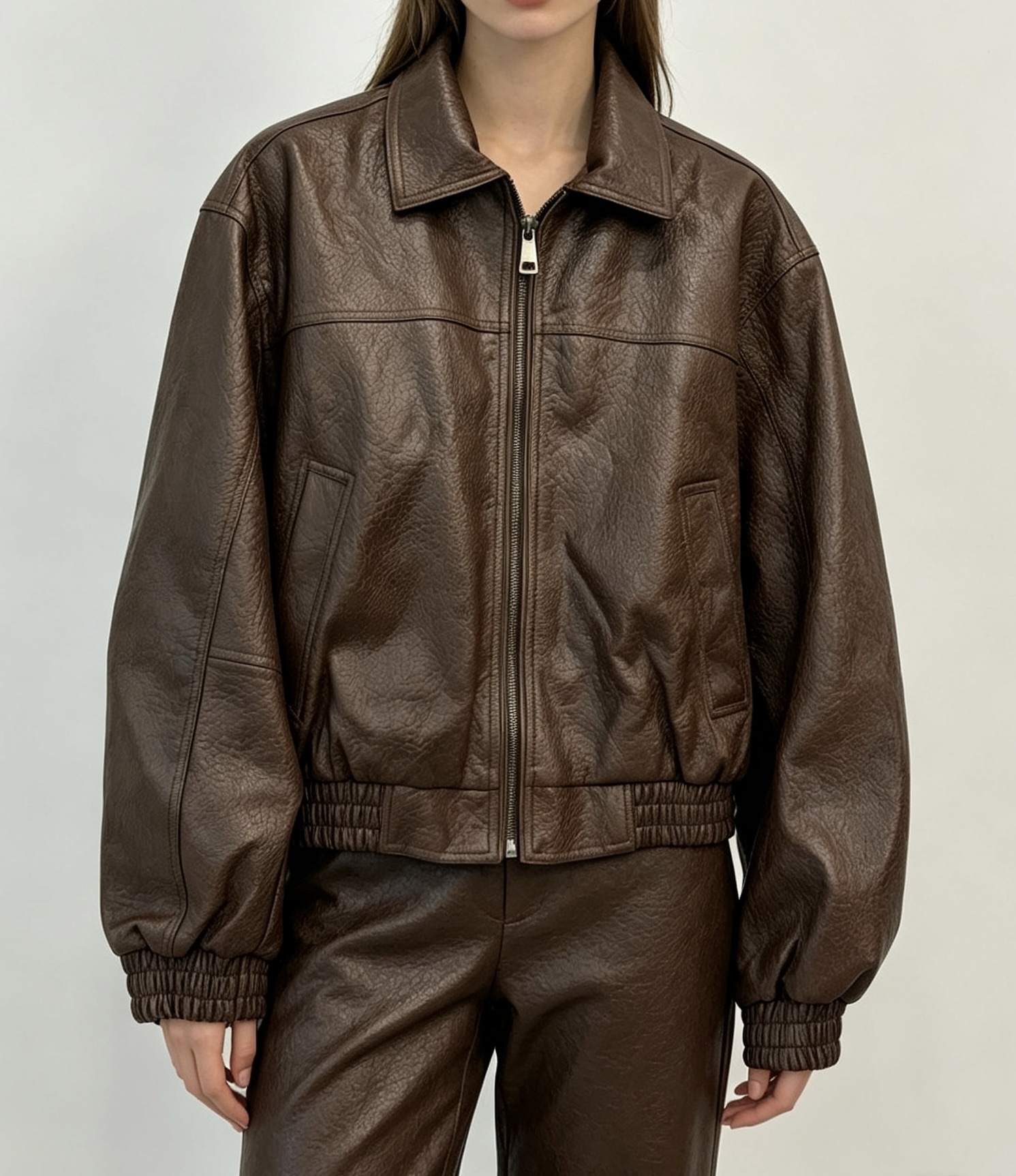 Oversized Jacke aus Kunstleder