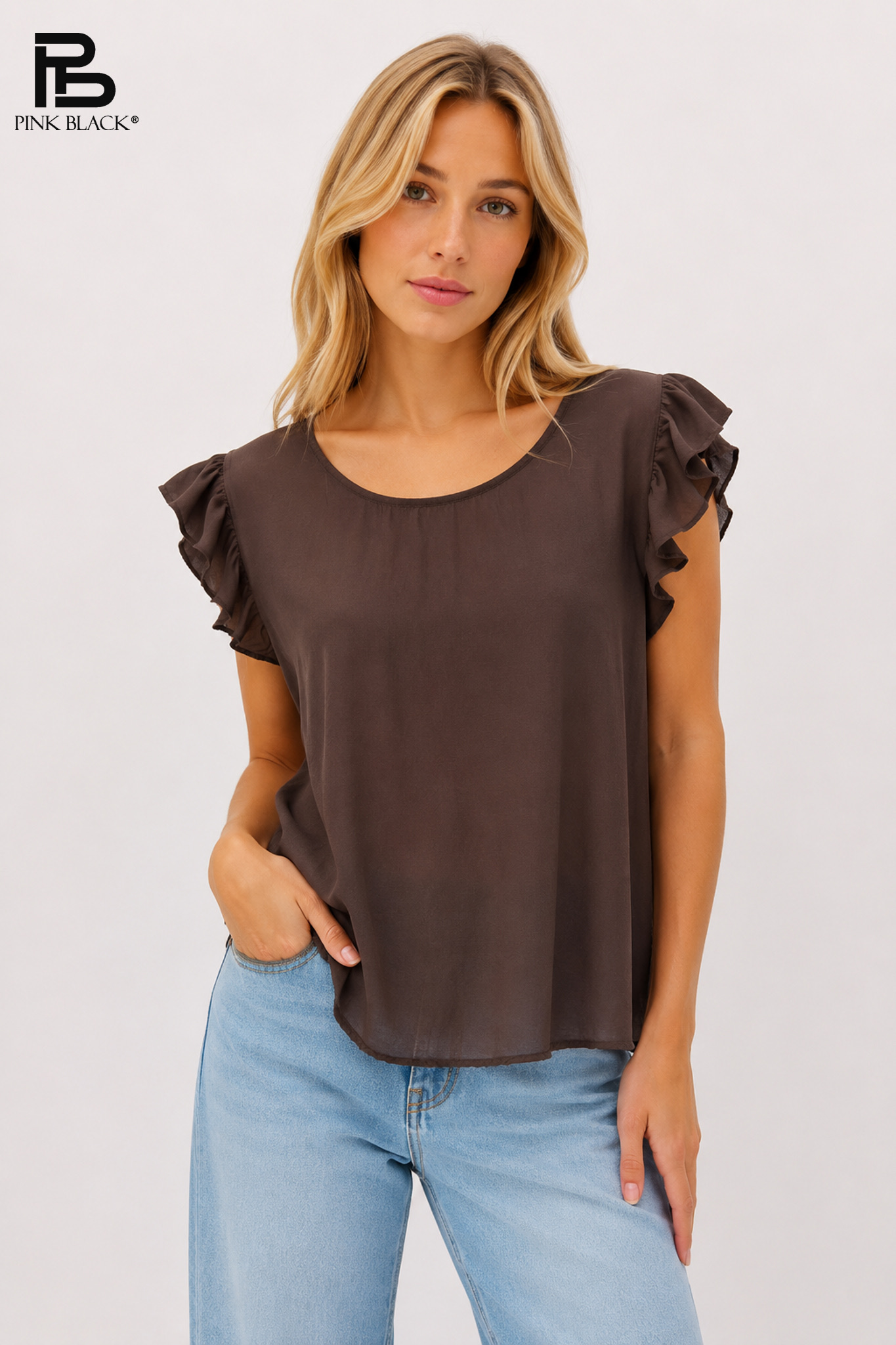 A-Linien-Bluse mit Rüsche