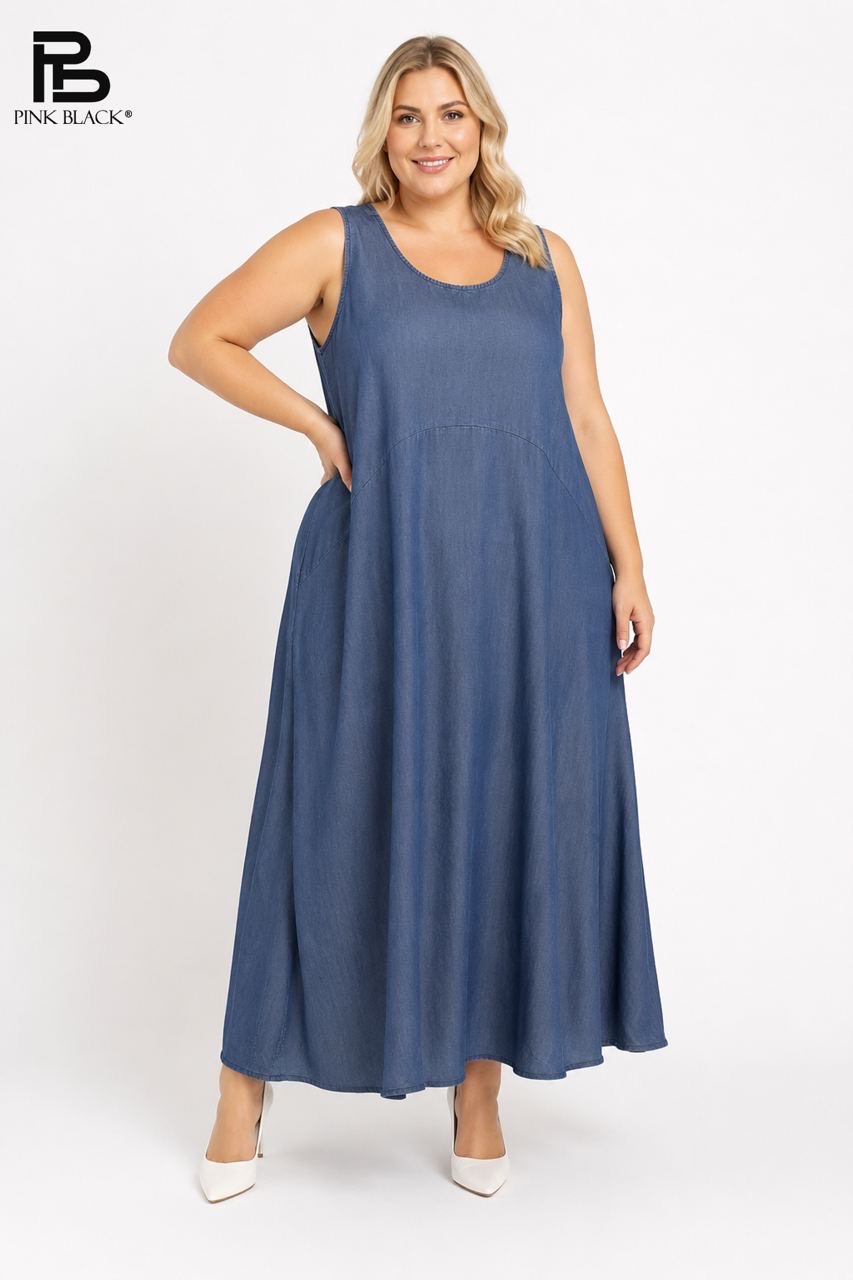 Ärmelloses A-Linien Maxi-Kleid