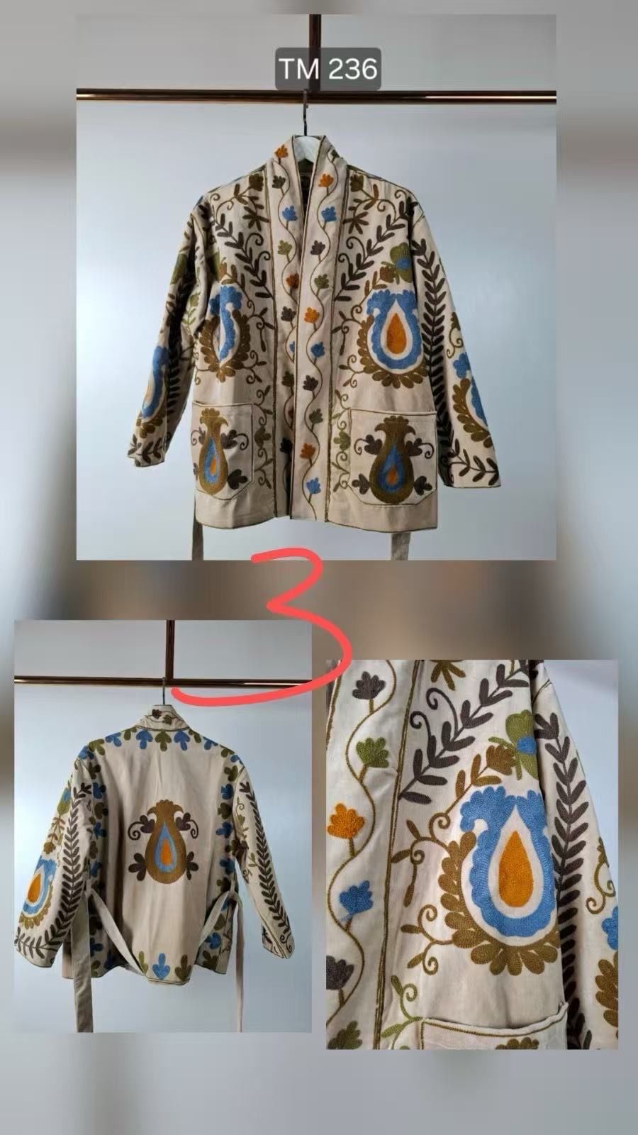 Jacke mit Paisley-Stickerei
