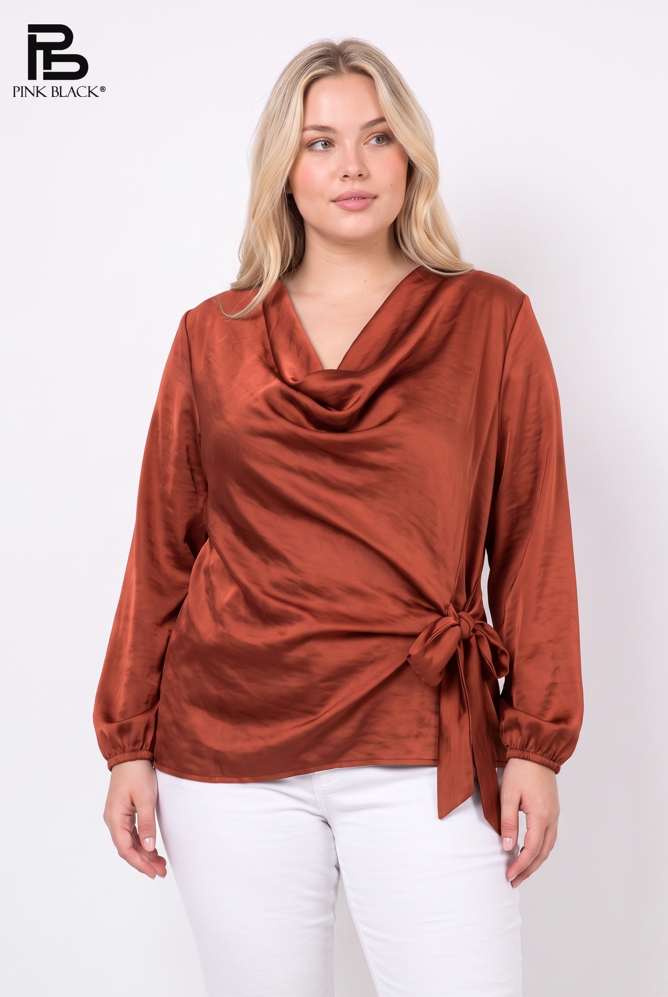 Wickelbluse mit Bindeband