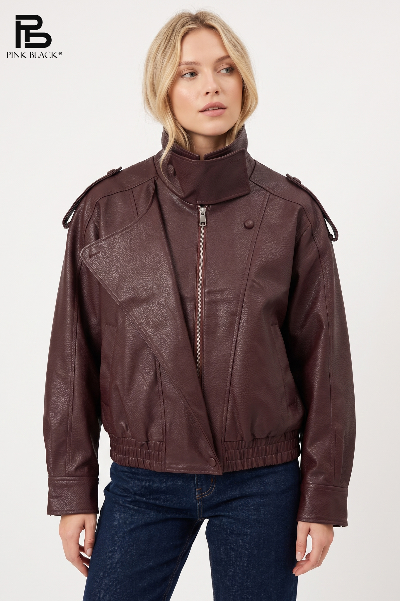 Oversize-Jacke mit Stehkragen