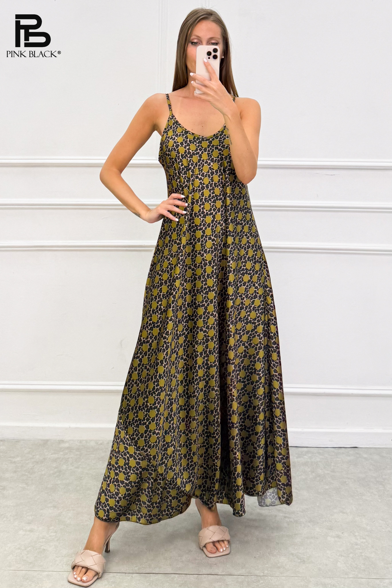 Ärmelloses A‑Linien Maxikleid