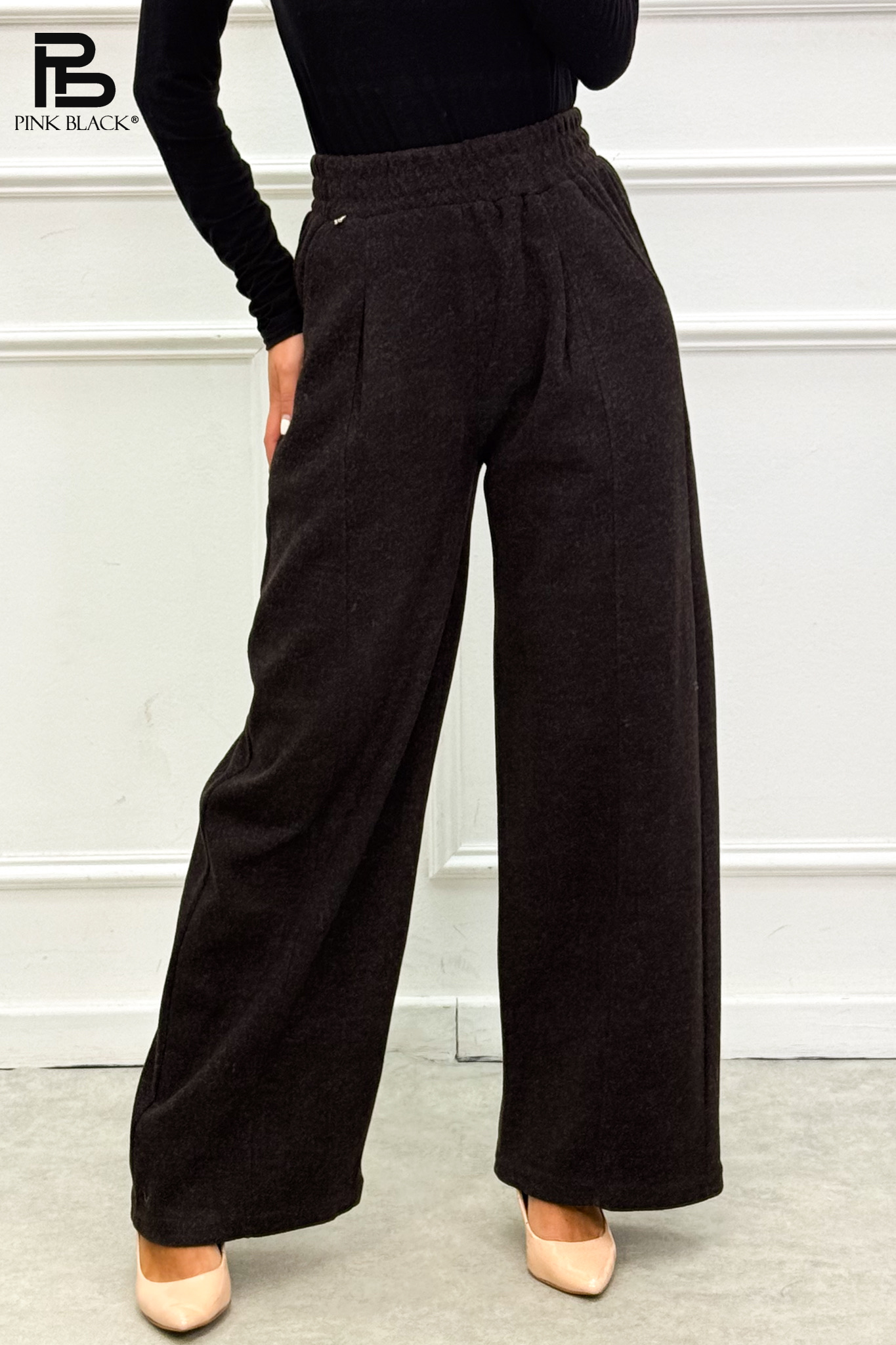 Wide-Leg Hose mit Falten