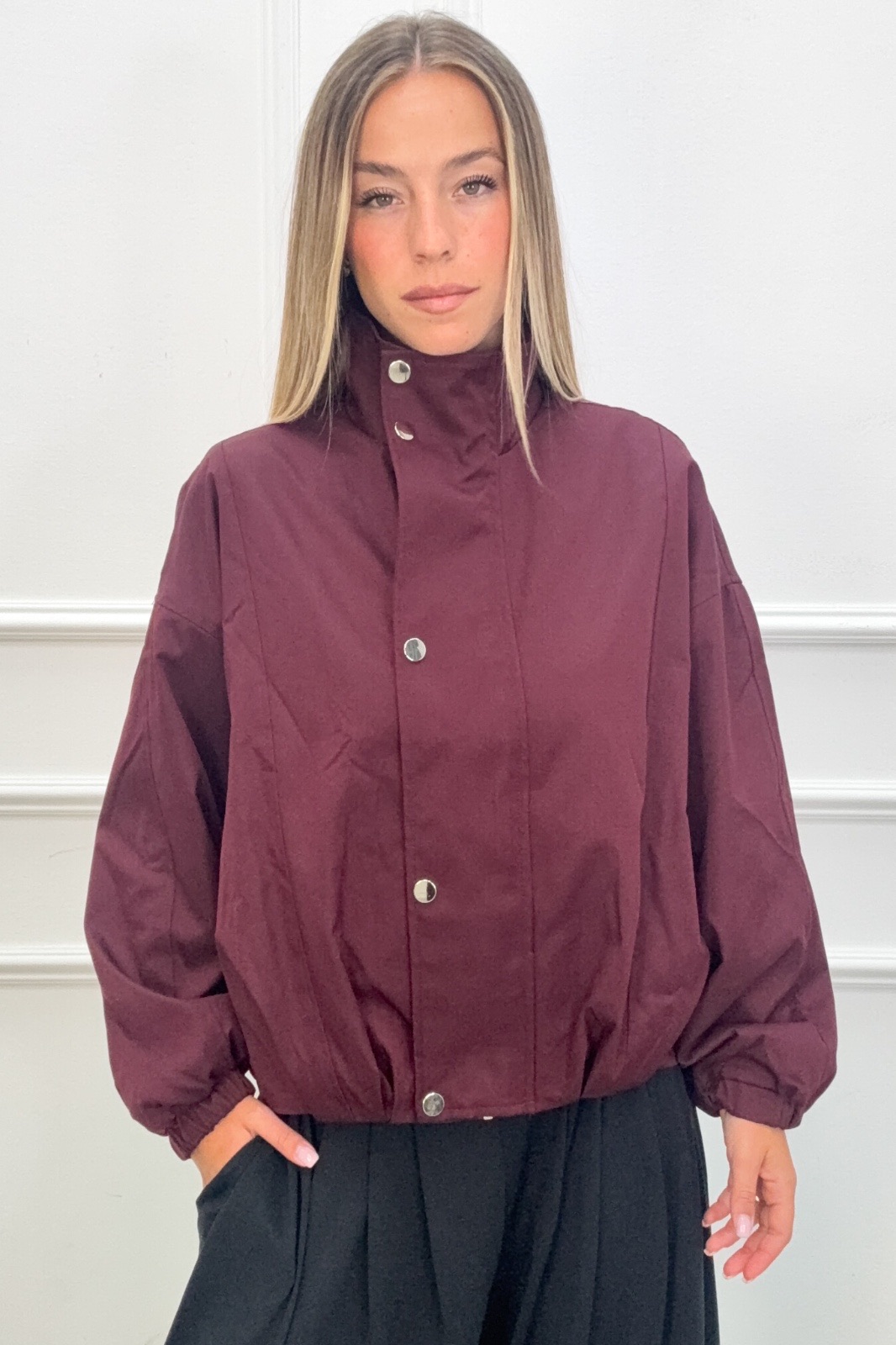 Oversize-Jacke mit Stehkragen