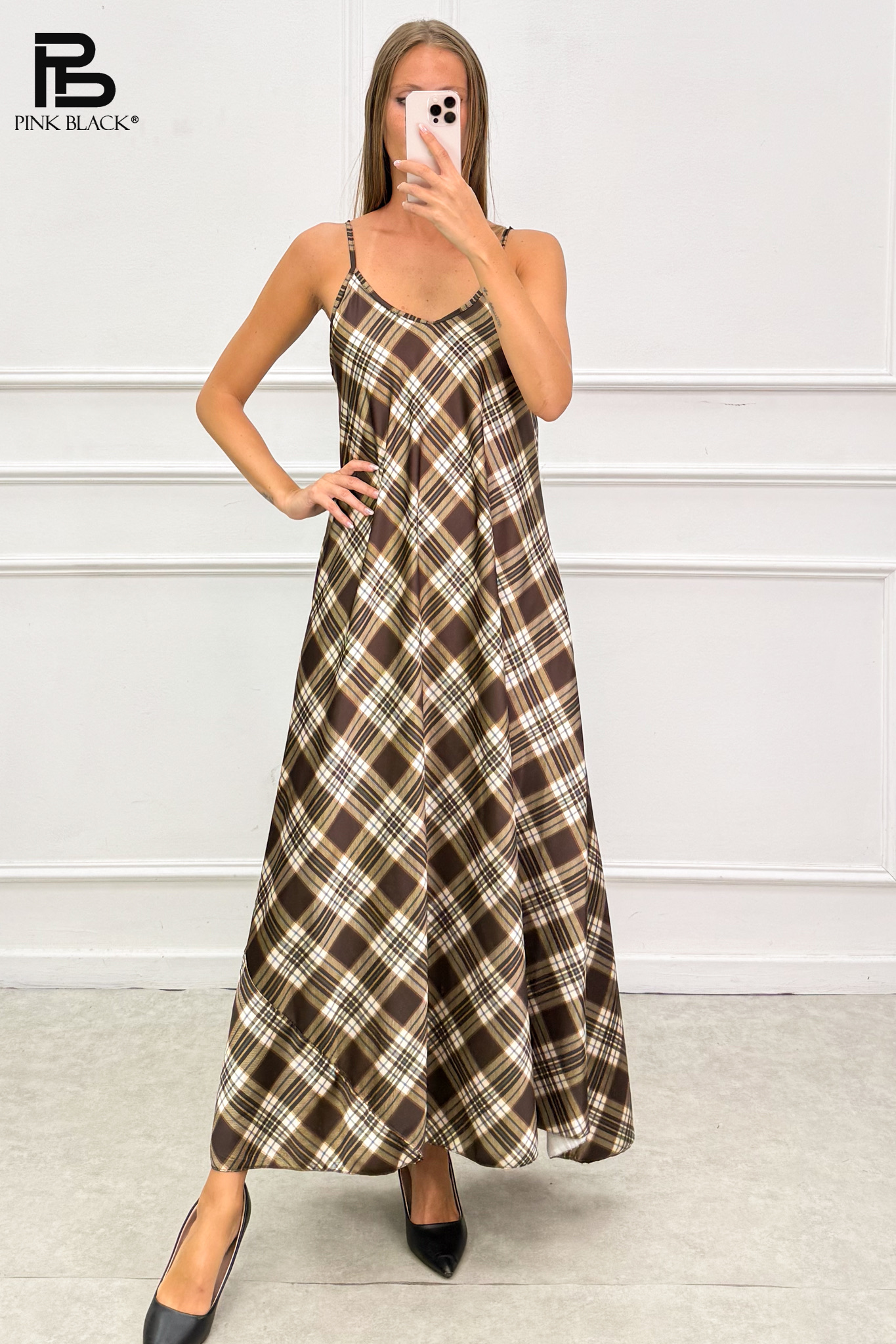 Ärmelloses A-Linien Maxi-Kleid