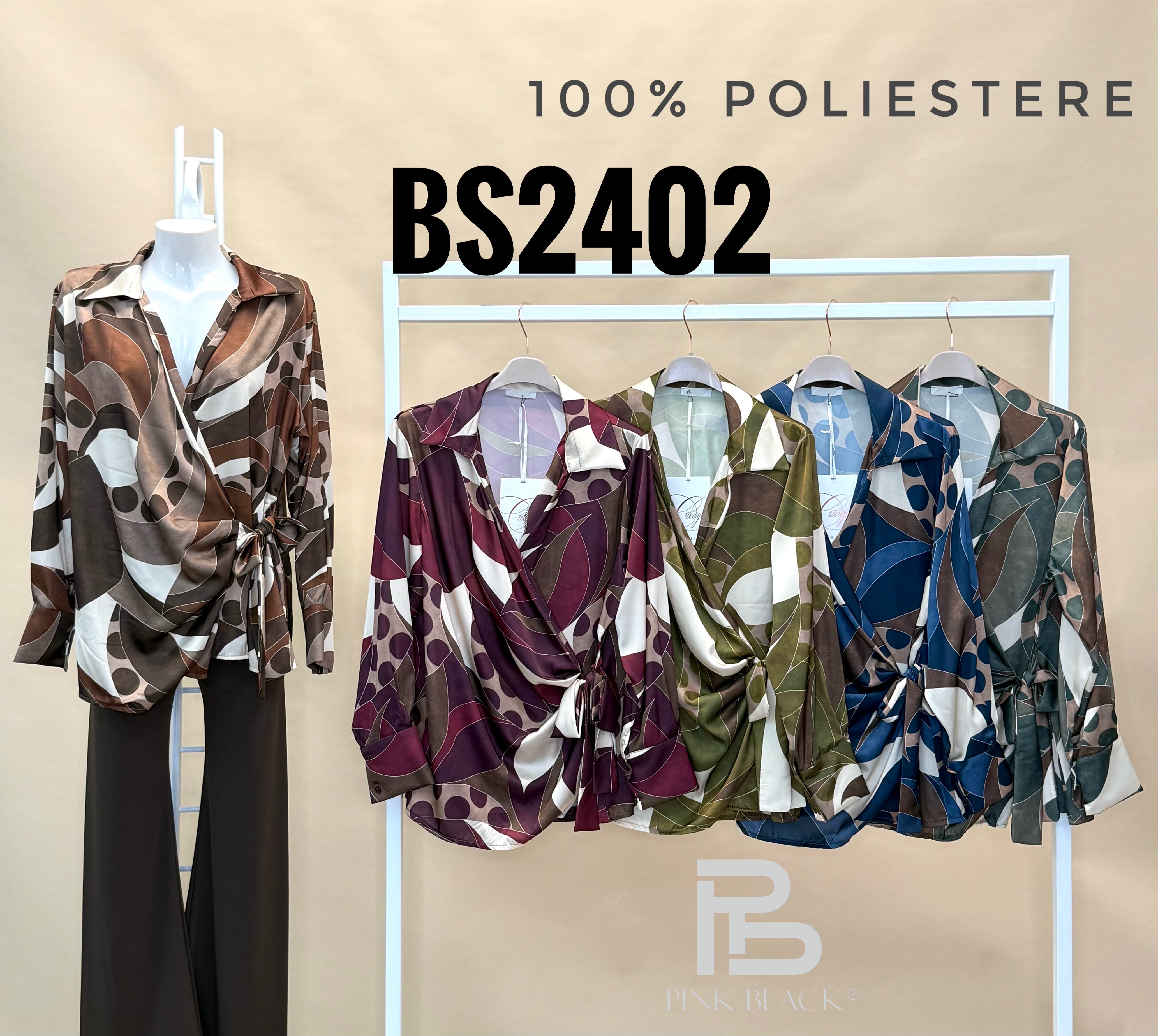 Wickelbluse mit Bindegürtel
