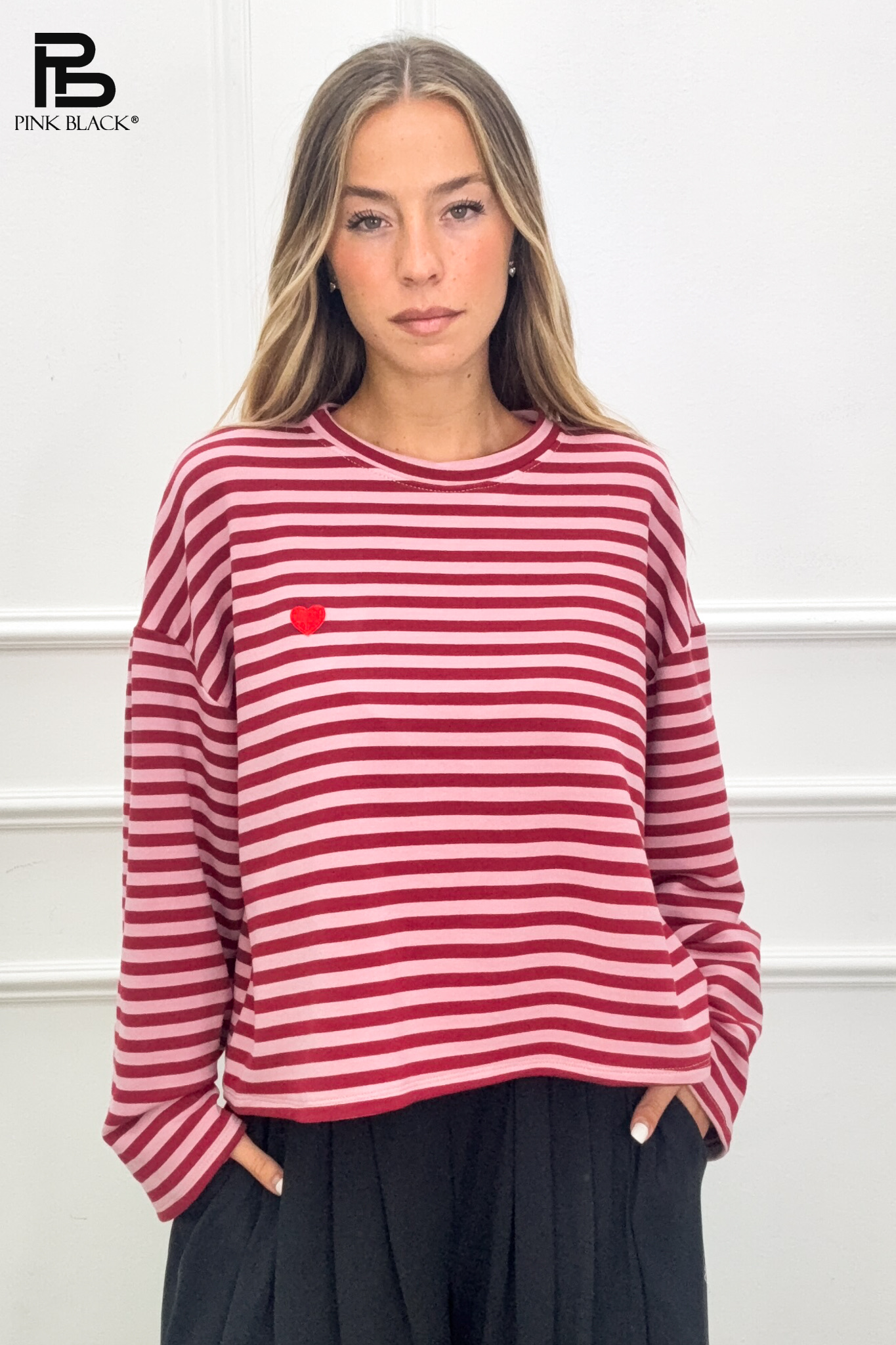 Oversize Top mit Streifen
