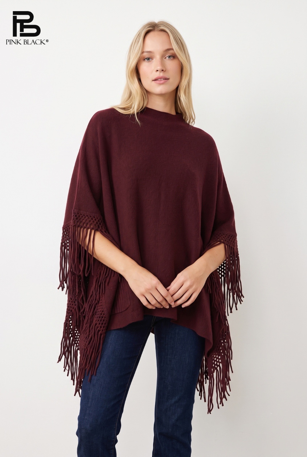 Oversize-Pullover mit Fransen