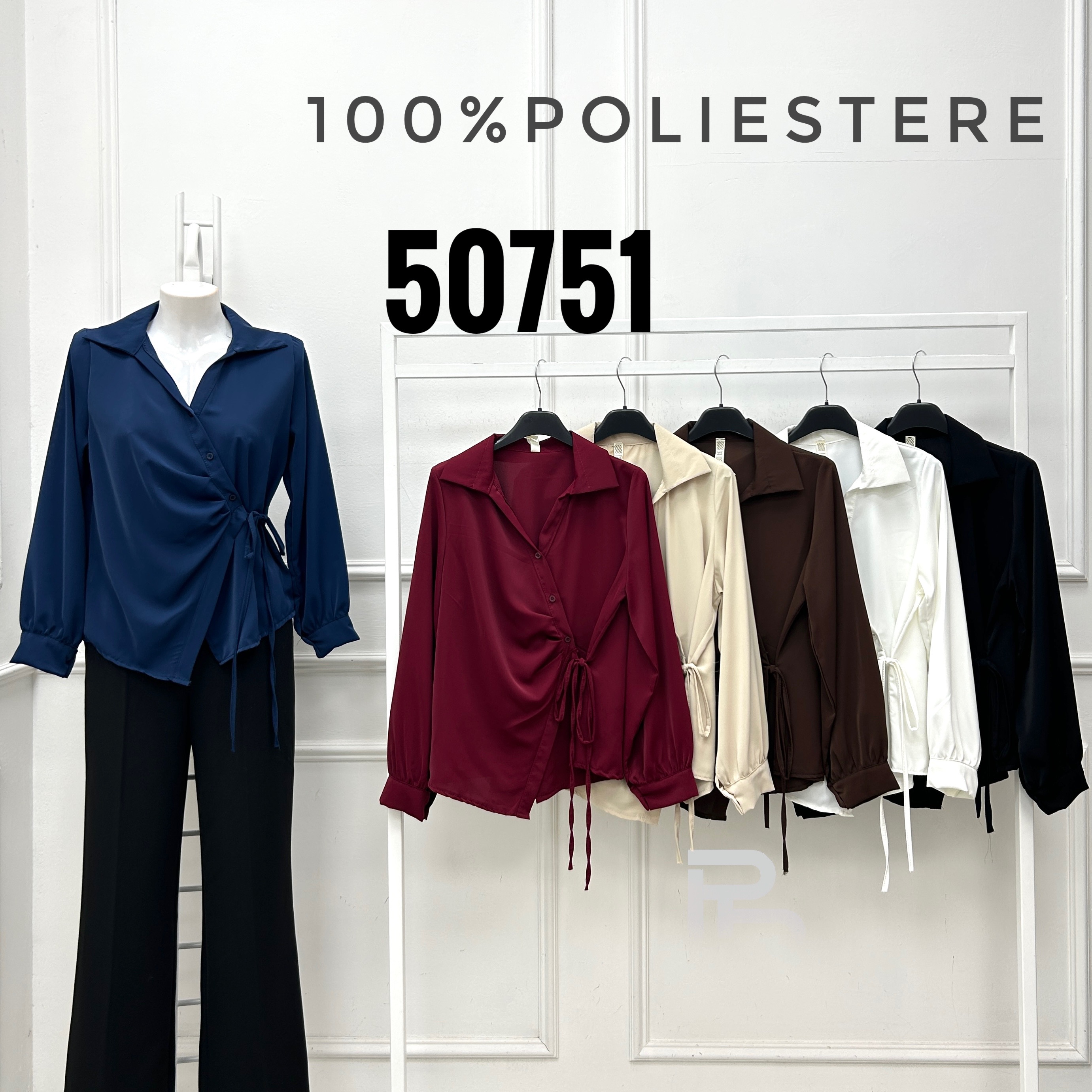 Wickelbluse mit Taillengürtel