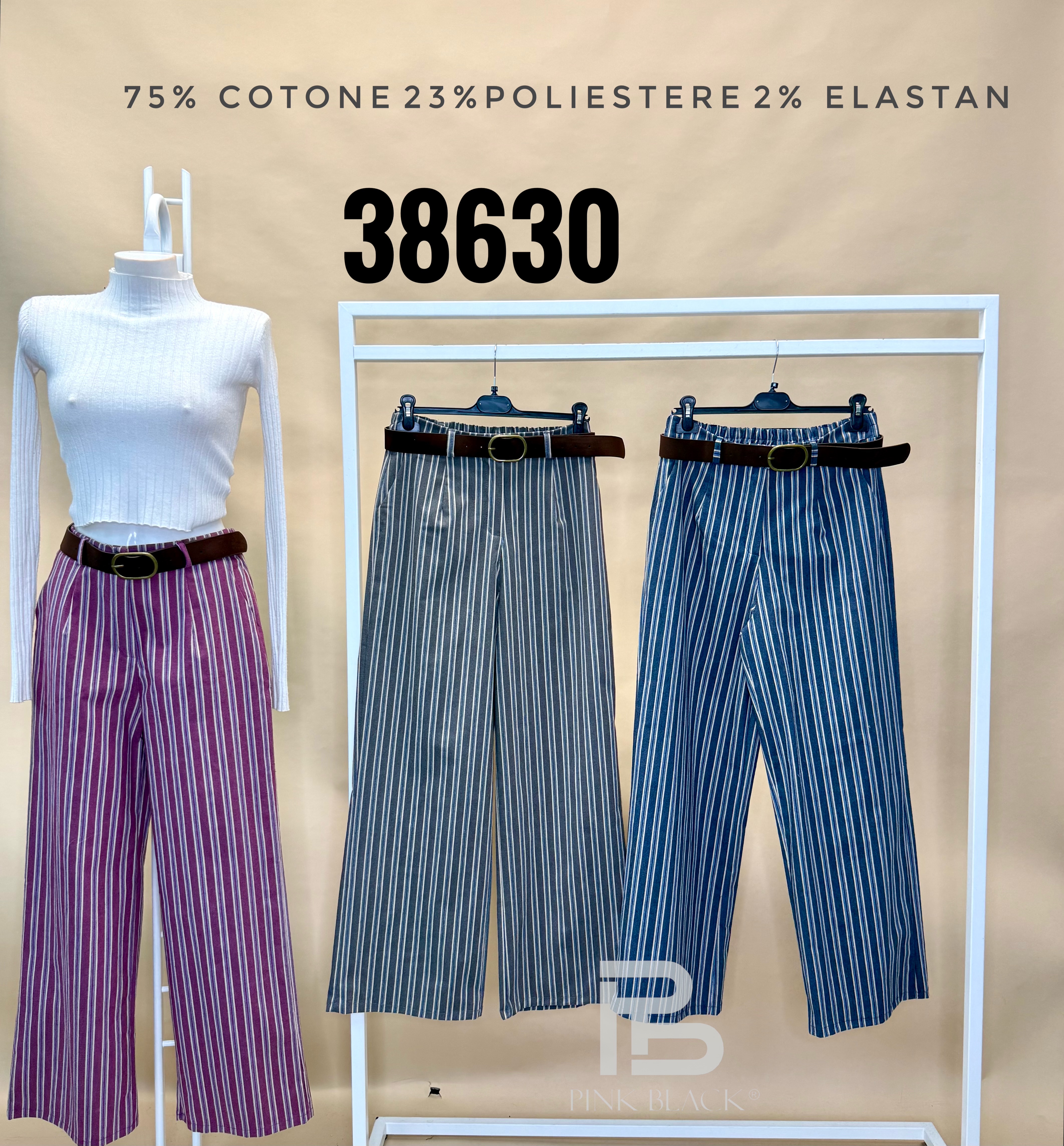Weite gestreifte Hose