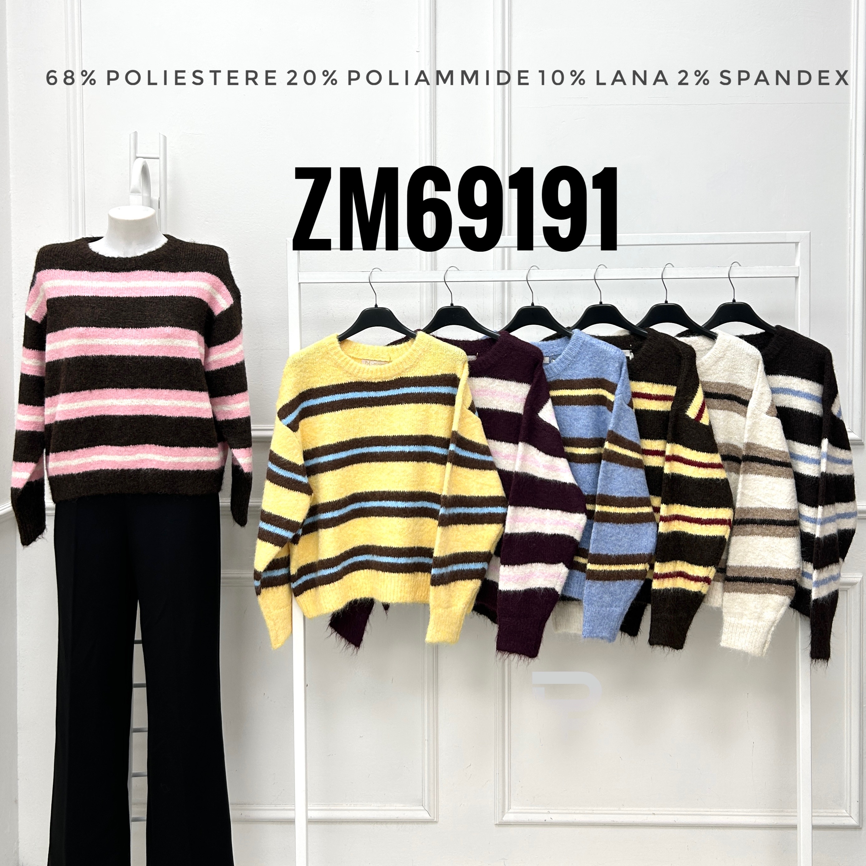 Flauschiger Streifenpullover