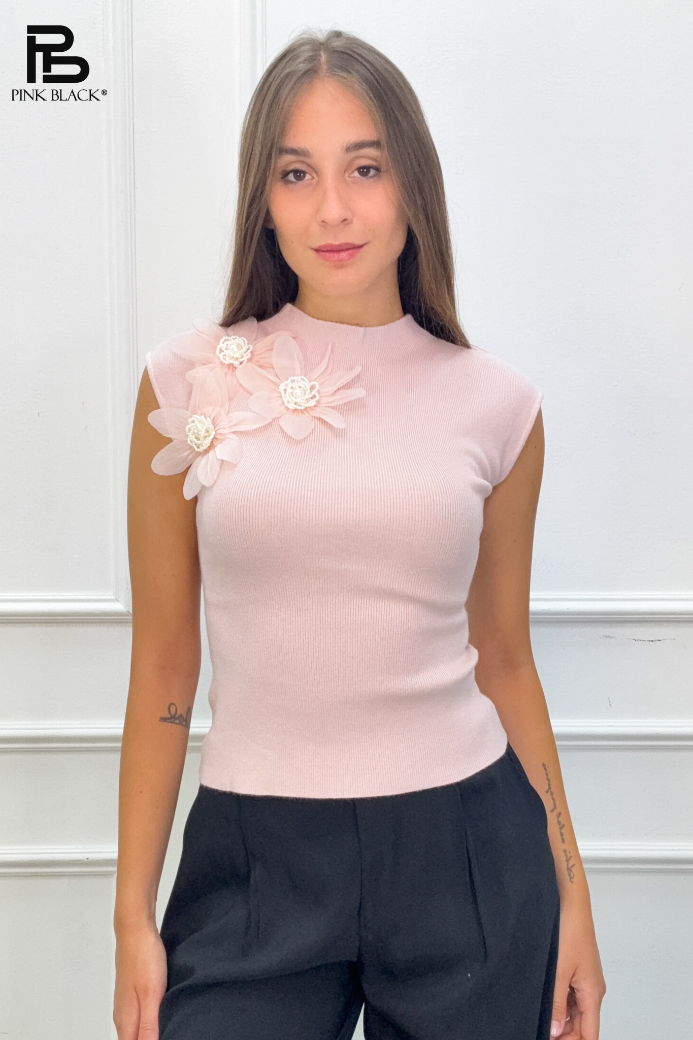Figurnahes ärmelloses Top