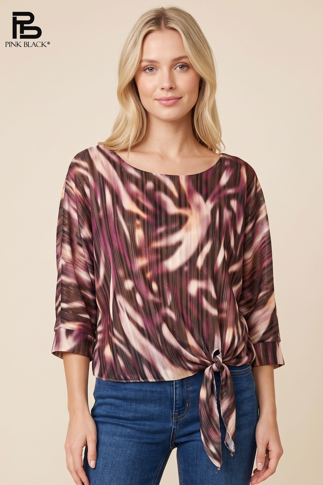 Locker geschnittene Bluse mit Seitlicher Bindung
