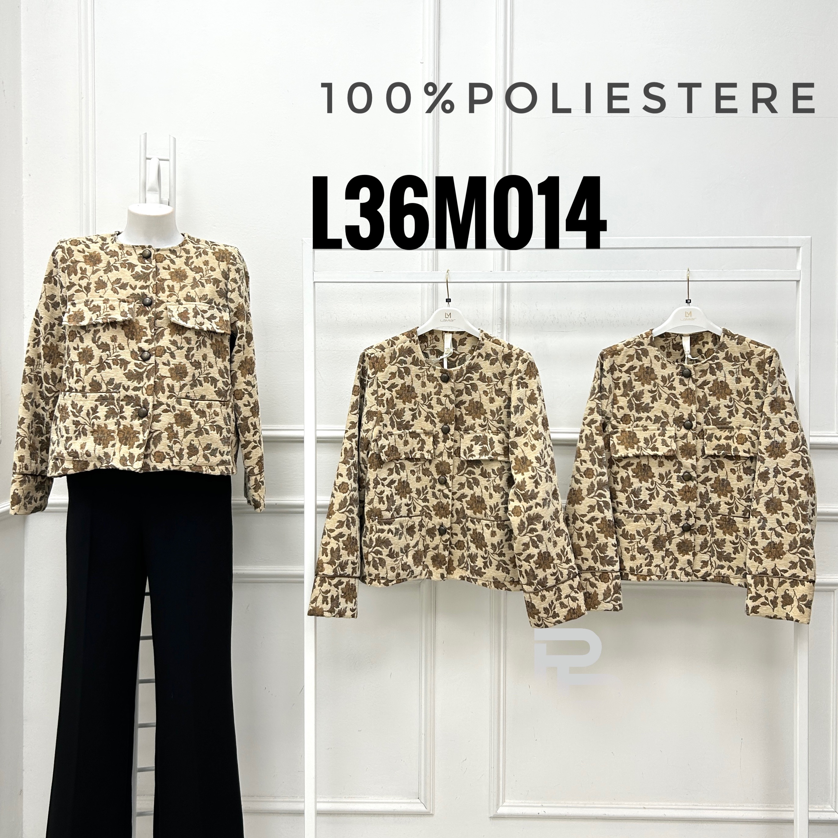 Kurzjacke aus floraler Jacquardware