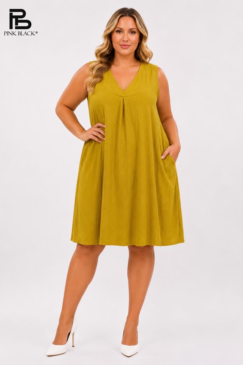 A‑Linien Kleid mit Kellerfalte
