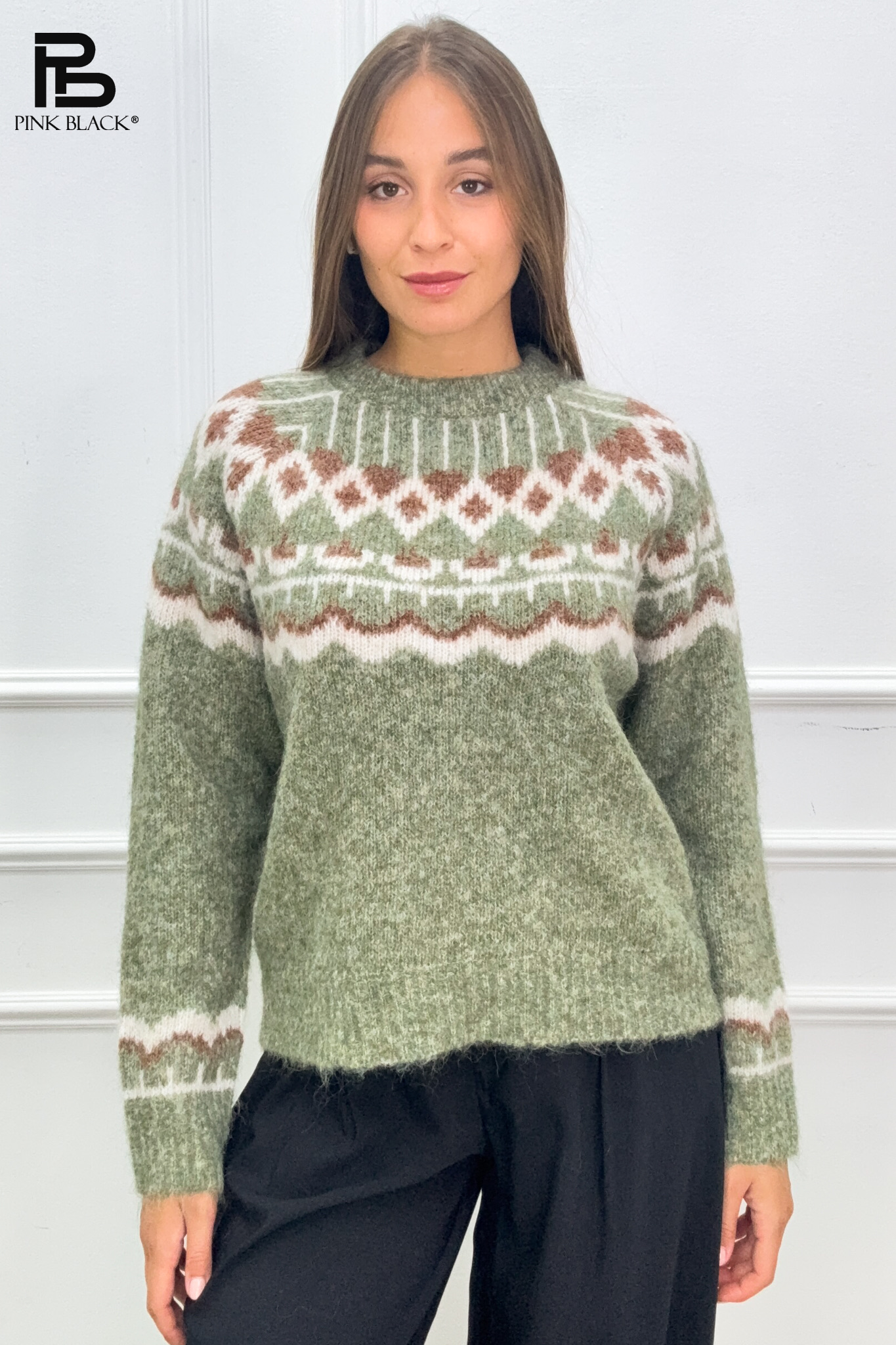 Pullover mit norwegischem Muster